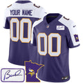 Vikings Bud Grant Patch Classic Limited Custom Jersey V2 - All Stitched