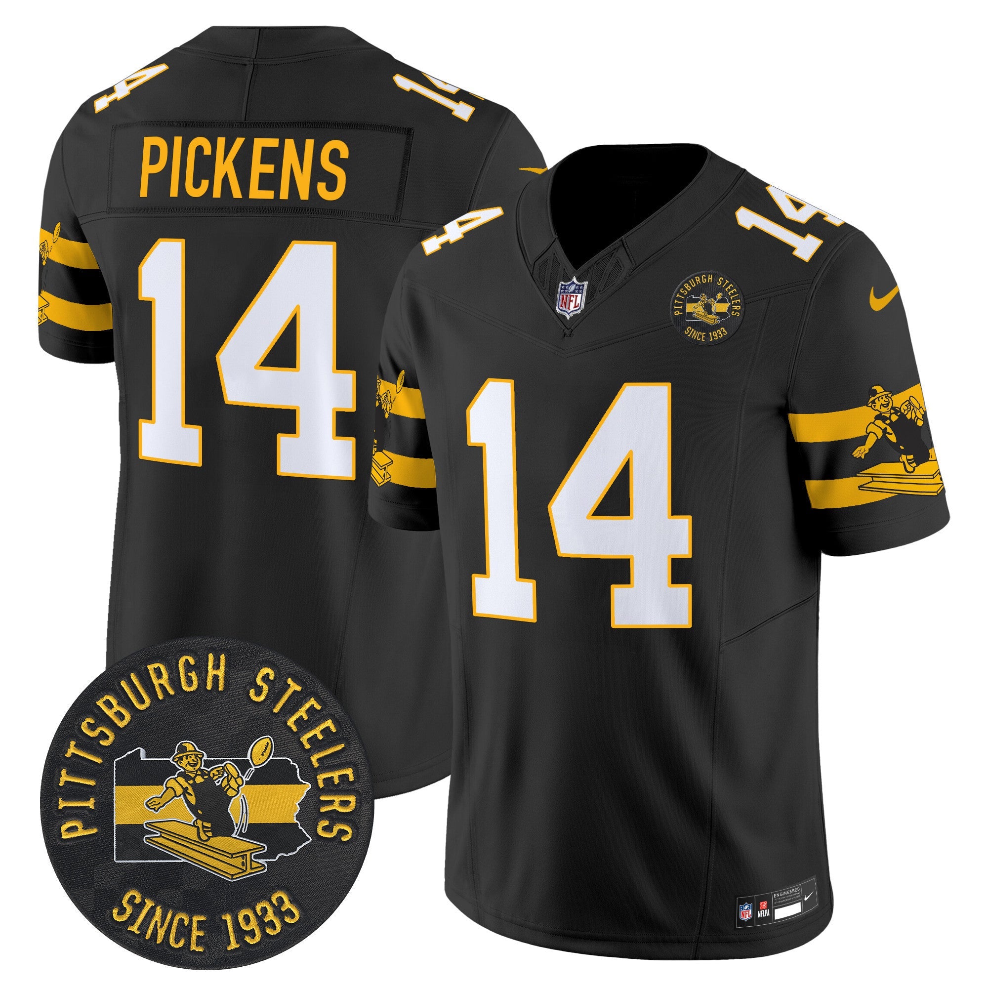 Men's Pittsburgh Steelers Throwback 1933 Patch Vapor Limited Jersey - All Stitched