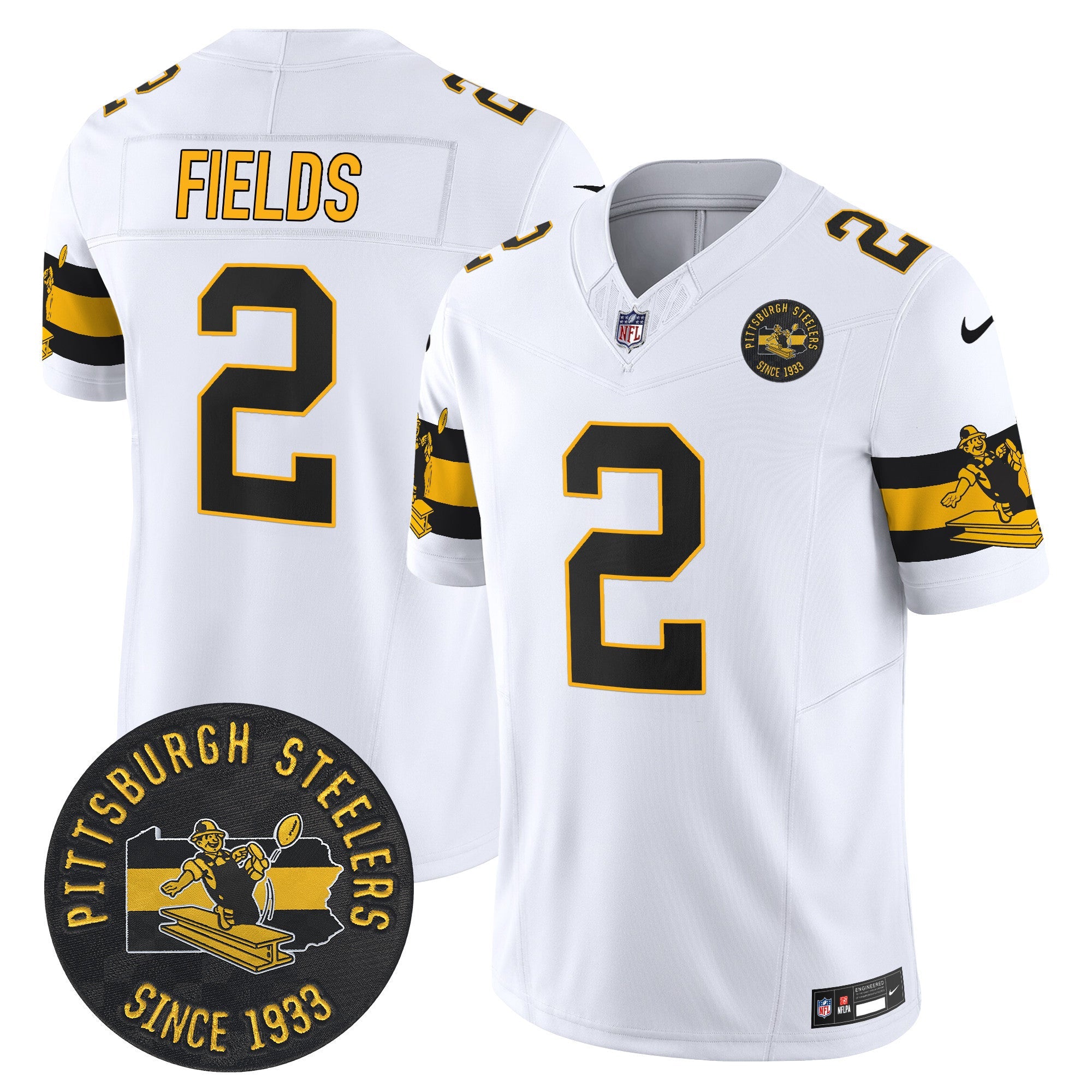 Men's Pittsburgh Steelers Throwback 1933 Patch Vapor Limited Jersey - All Stitched