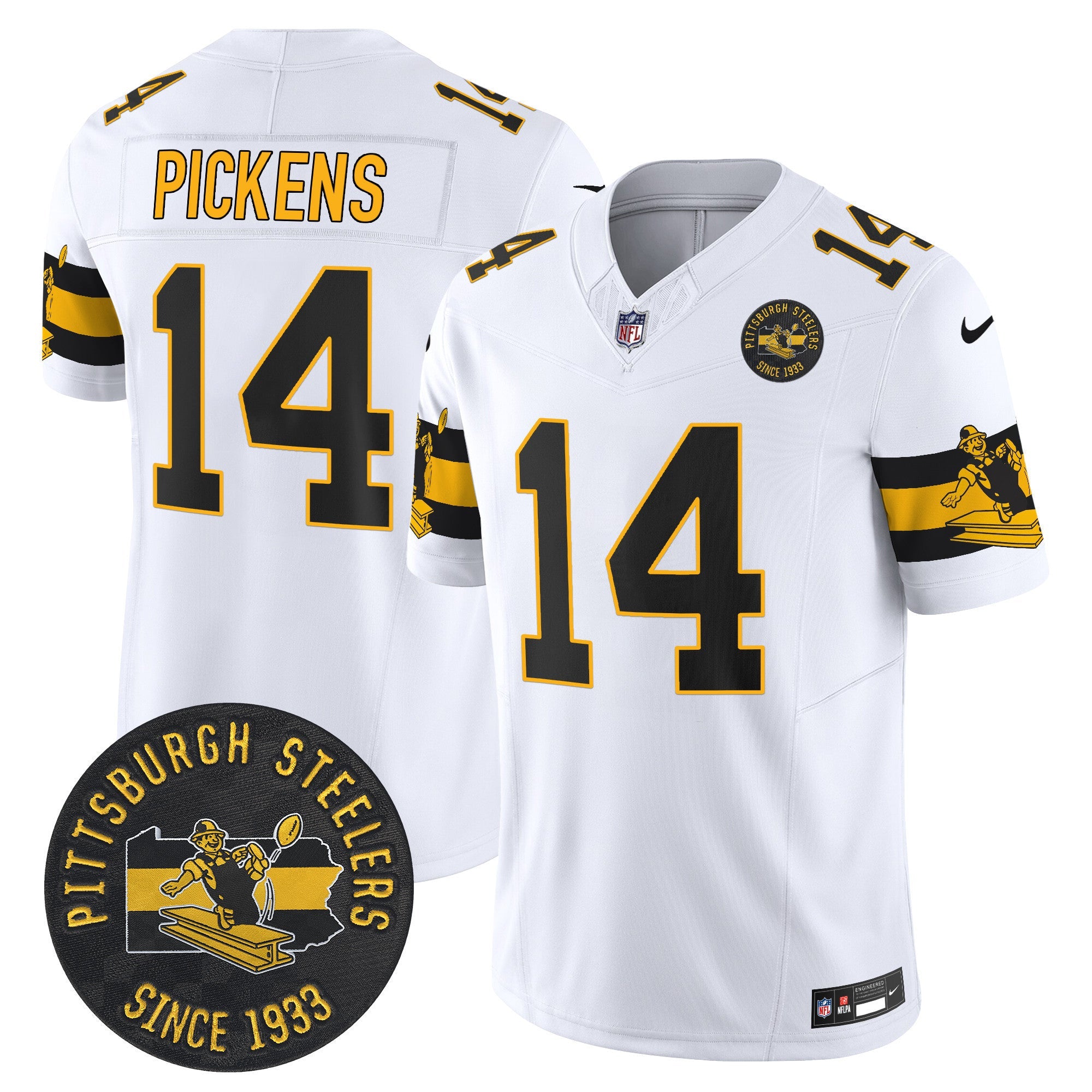 Men's Pittsburgh Steelers Throwback 1933 Patch Vapor Limited Jersey - All Stitched