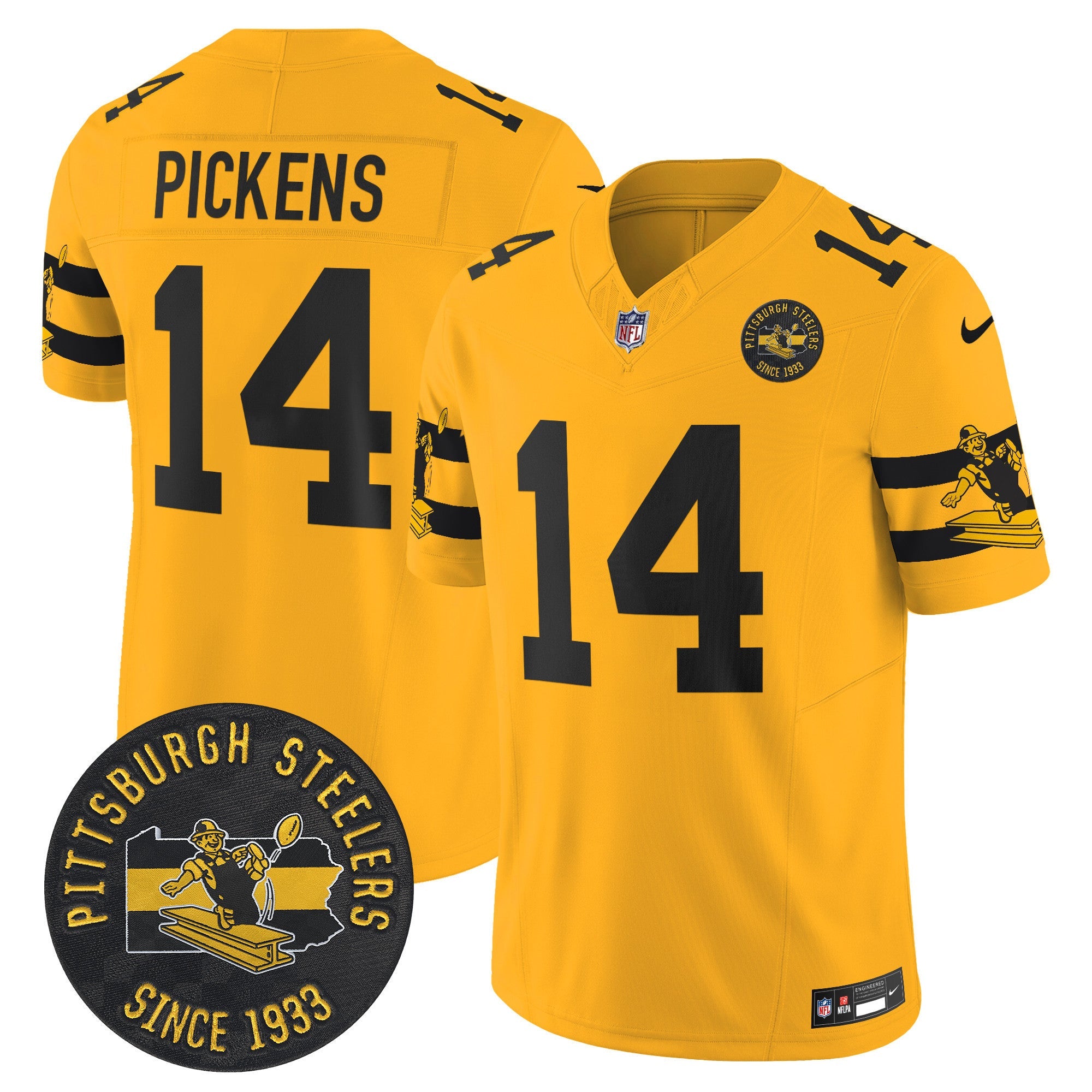 Men's Pittsburgh Steelers Throwback 1933 Patch Vapor Limited Jersey - All Stitched