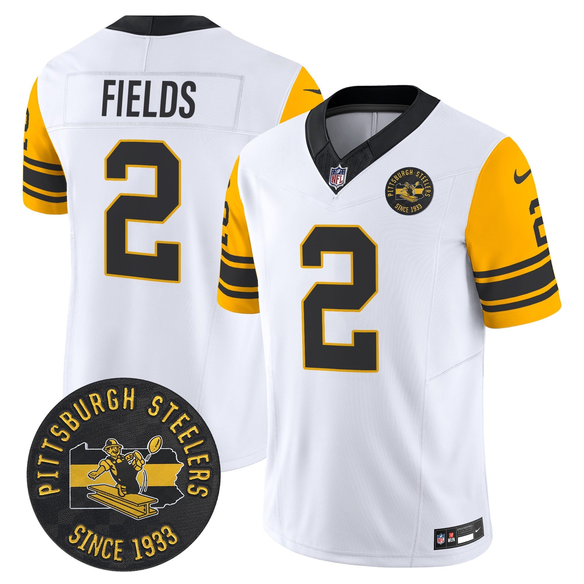 Men's Pittsburgh Steelers Throwback 1962 Vapor Limited Jersey - Est. 1933 Patch - All Stitched
