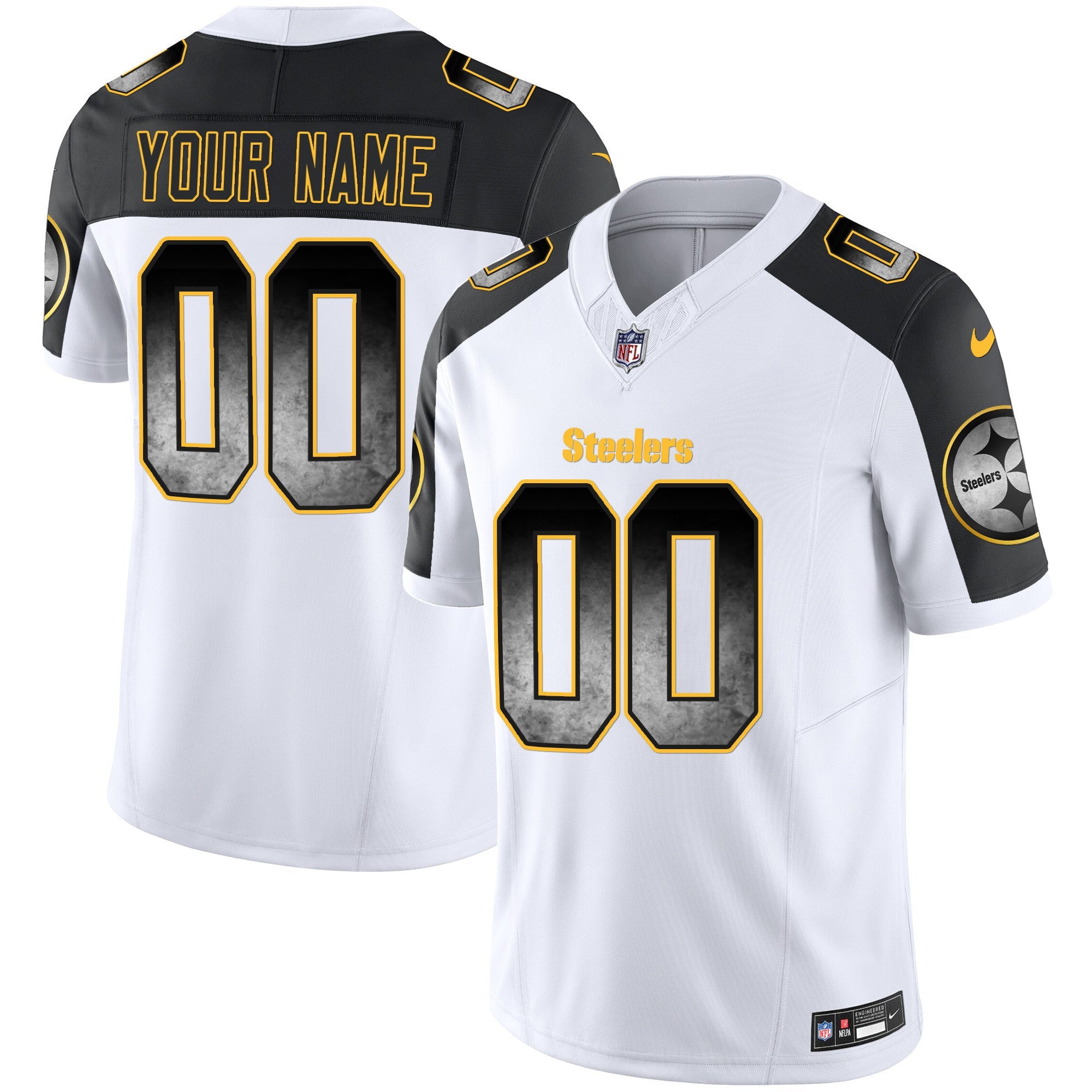 Steelers Arch Smoke Vapor Custom Jersey - All Stitched