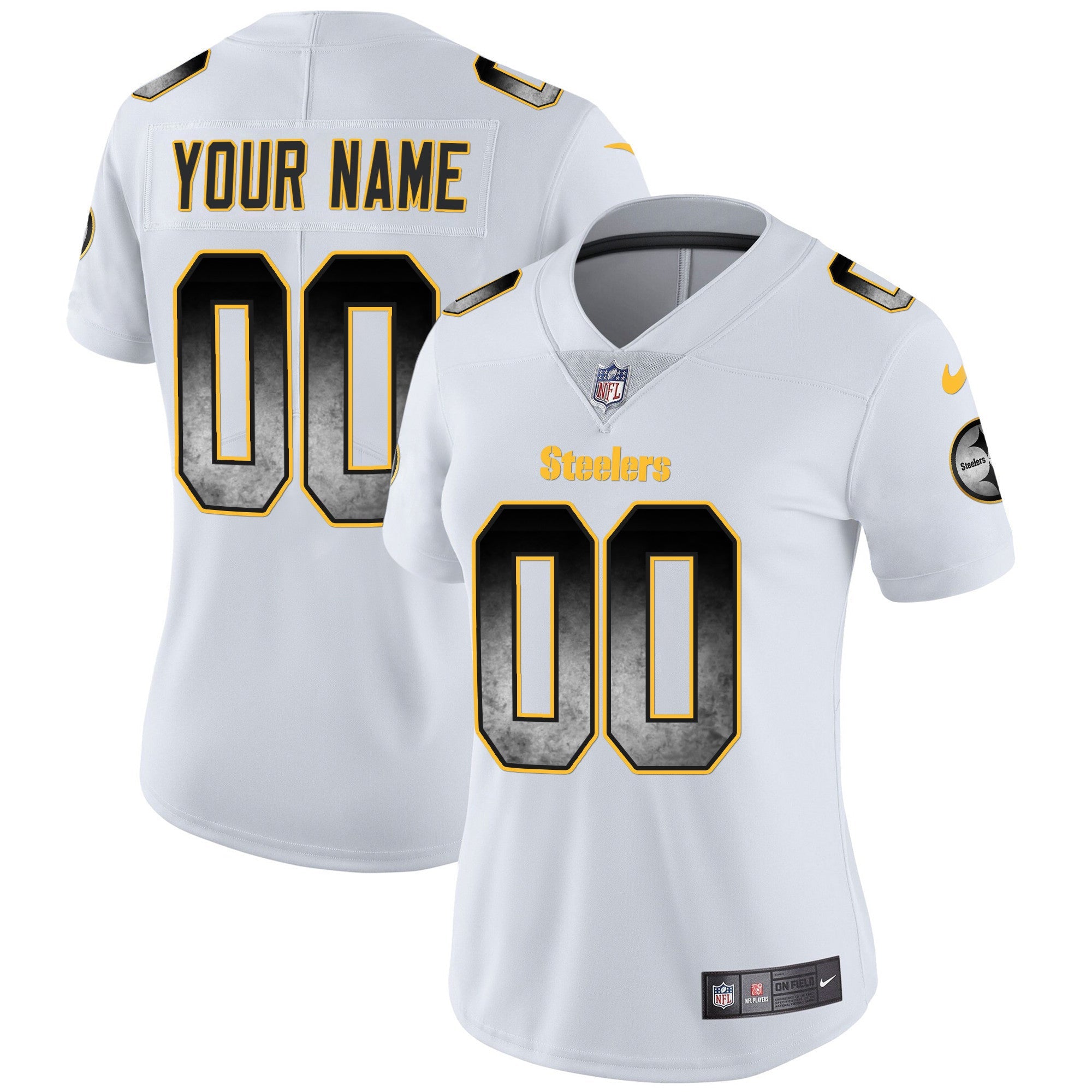 Steelers Arch Smoke Vapor Custom Jersey - All Stitched