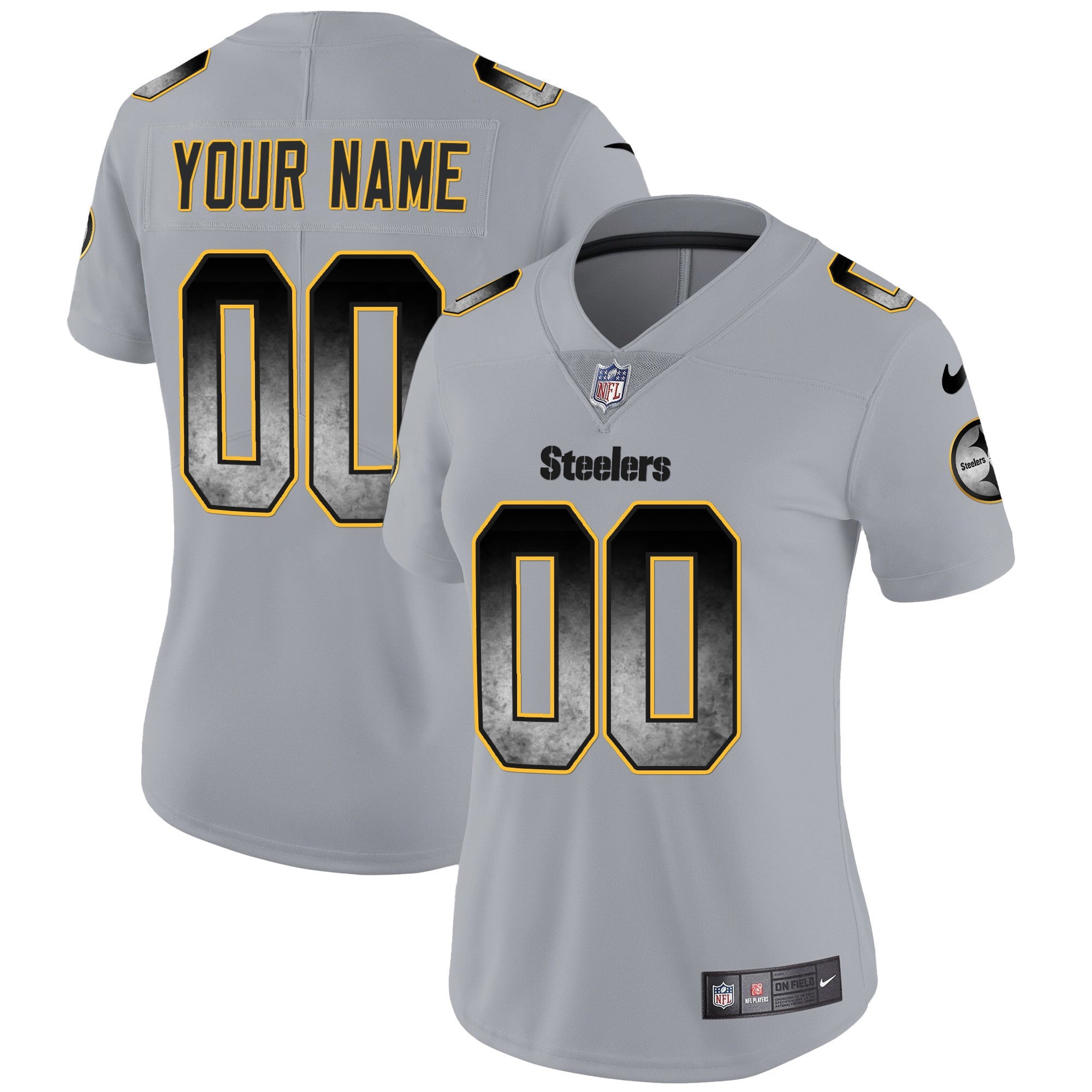 Steelers Arch Smoke Vapor Custom Jersey - All Stitched