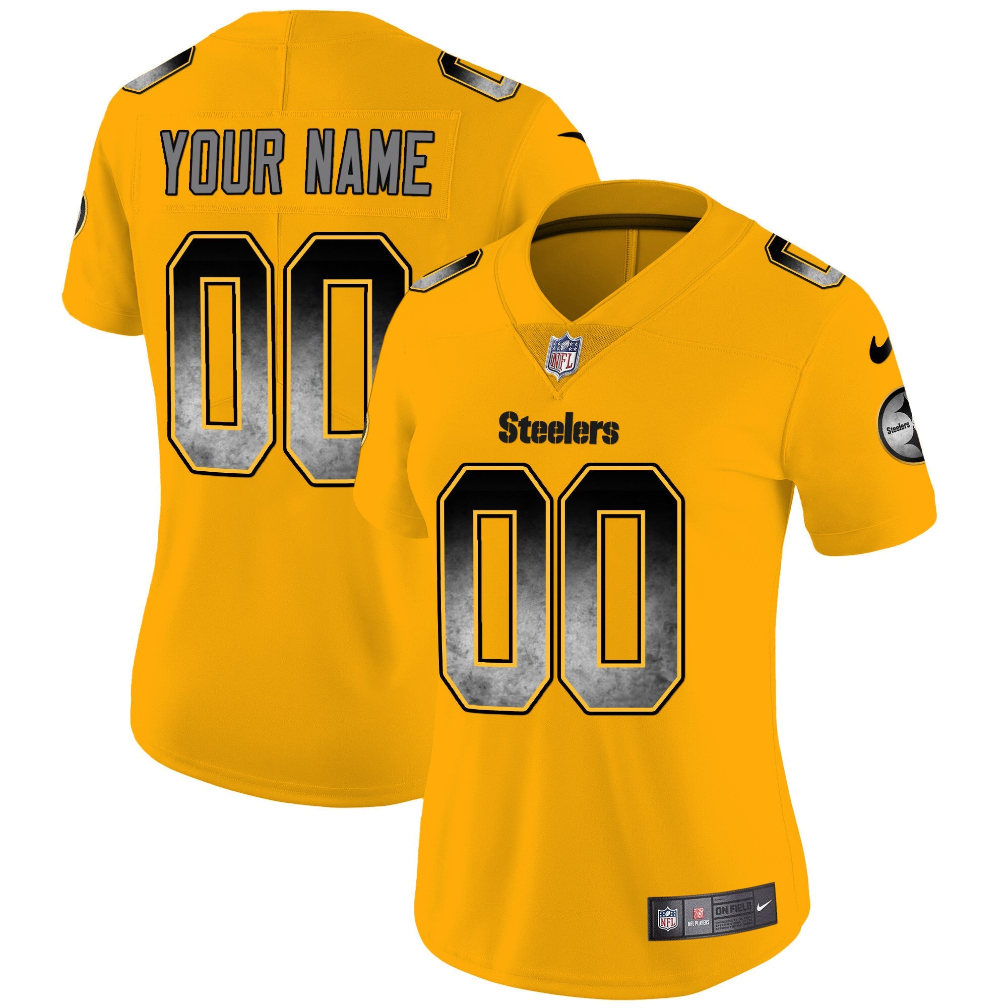Steelers Arch Smoke Vapor Custom Jersey - All Stitched