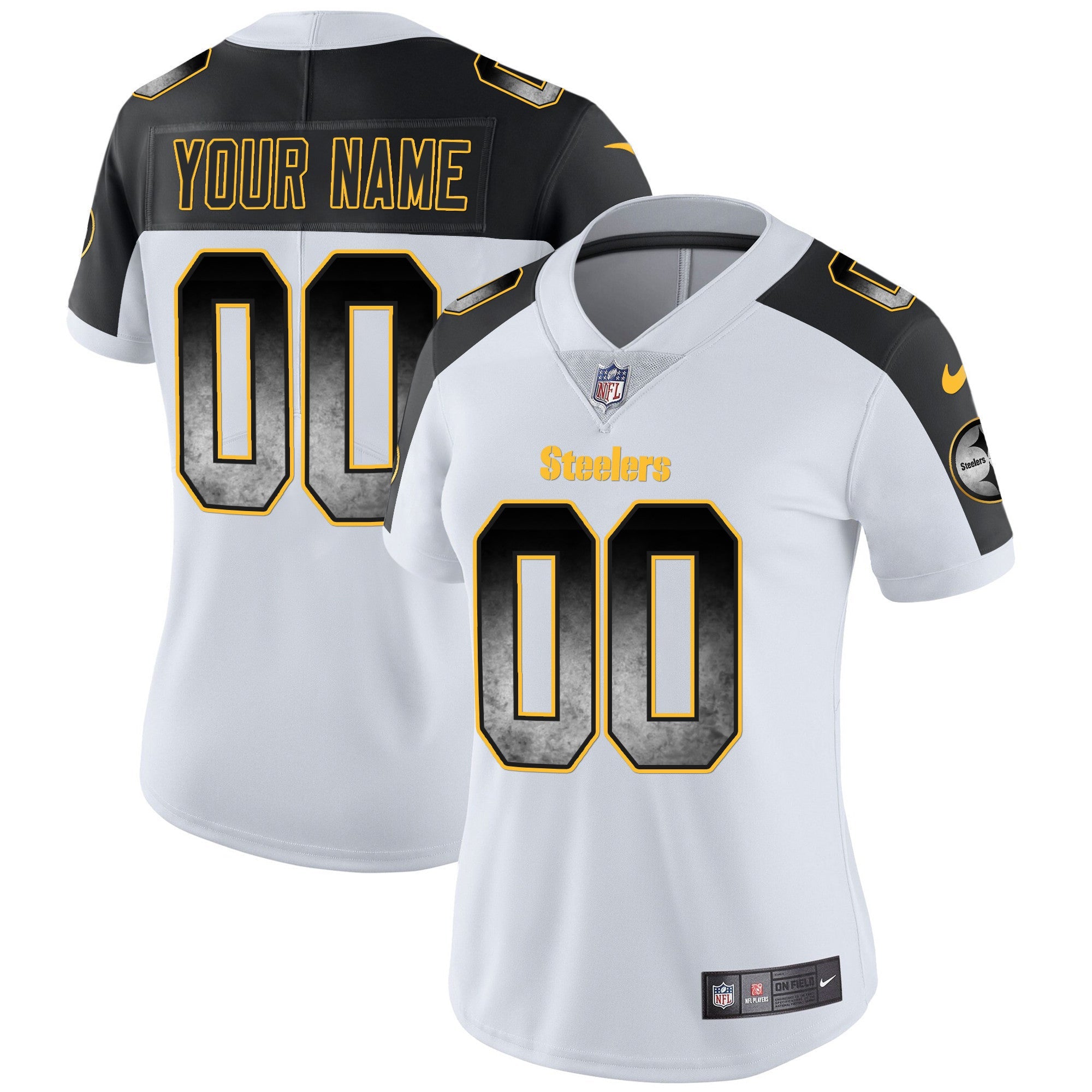 Steelers Arch Smoke Vapor Custom Jersey - All Stitched