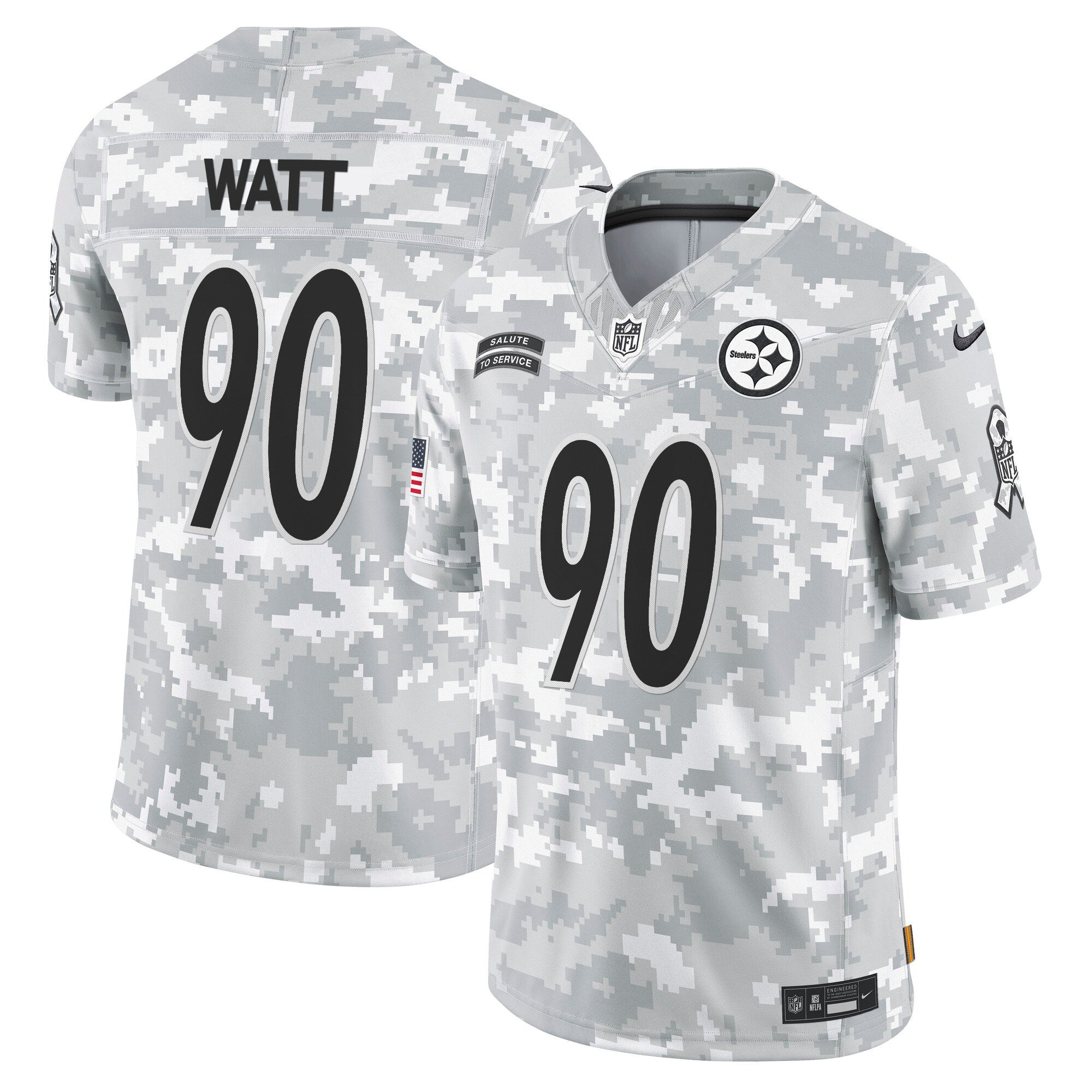 Steelers 2024 Salute to Service Vapor Limited Jersey - Arctic Camo - All Stitched