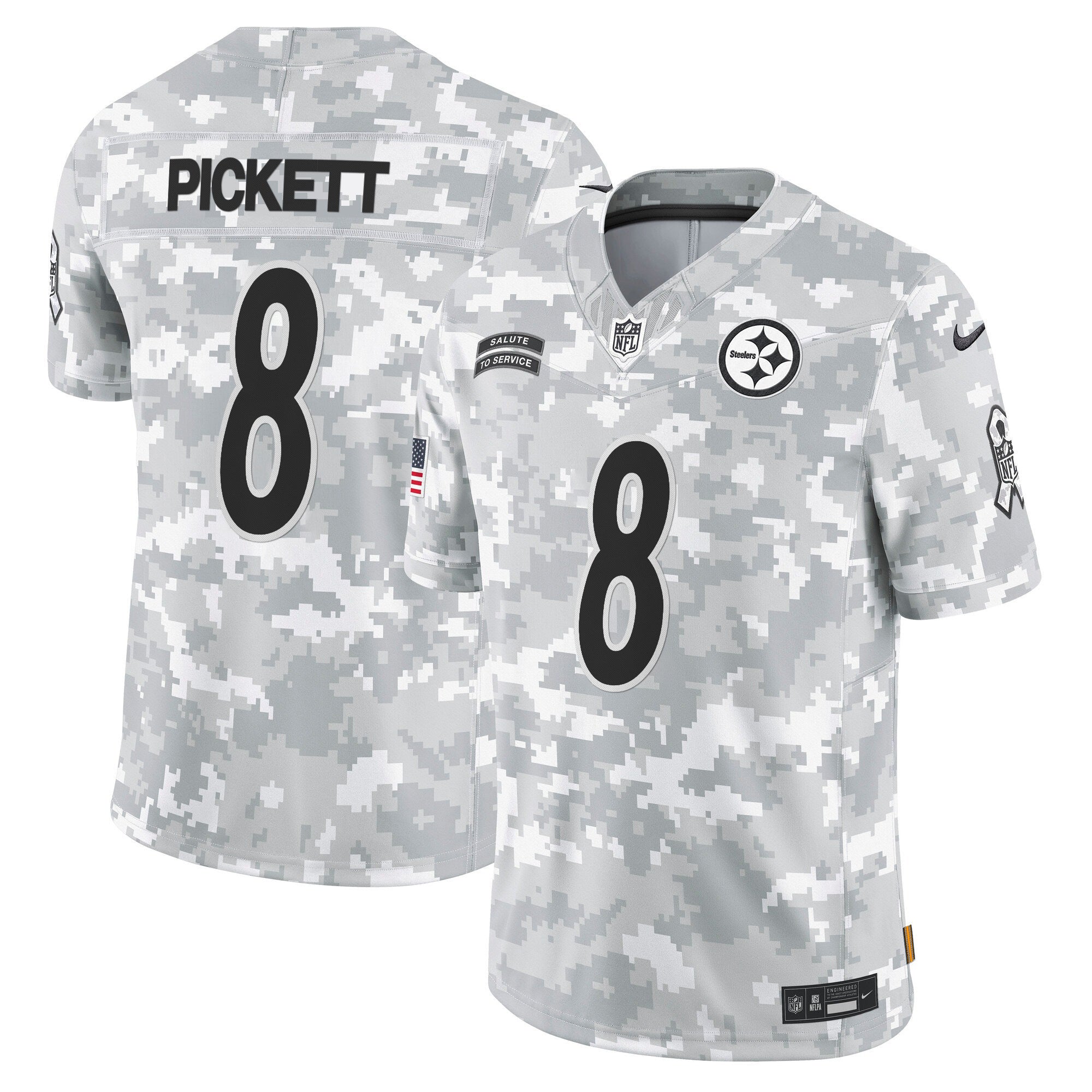Steelers 2024 Salute to Service Vapor Limited Jersey - Arctic Camo - All Stitched