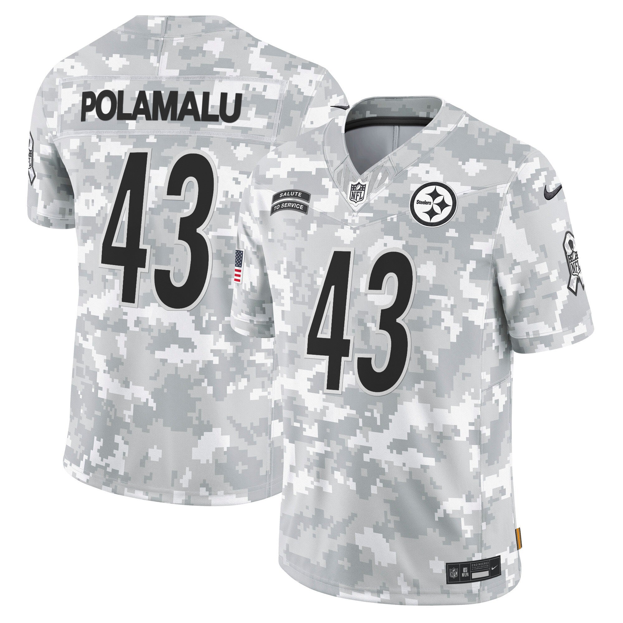 Steelers 2024 Salute to Service Vapor Limited Jersey - Arctic Camo - All Stitched