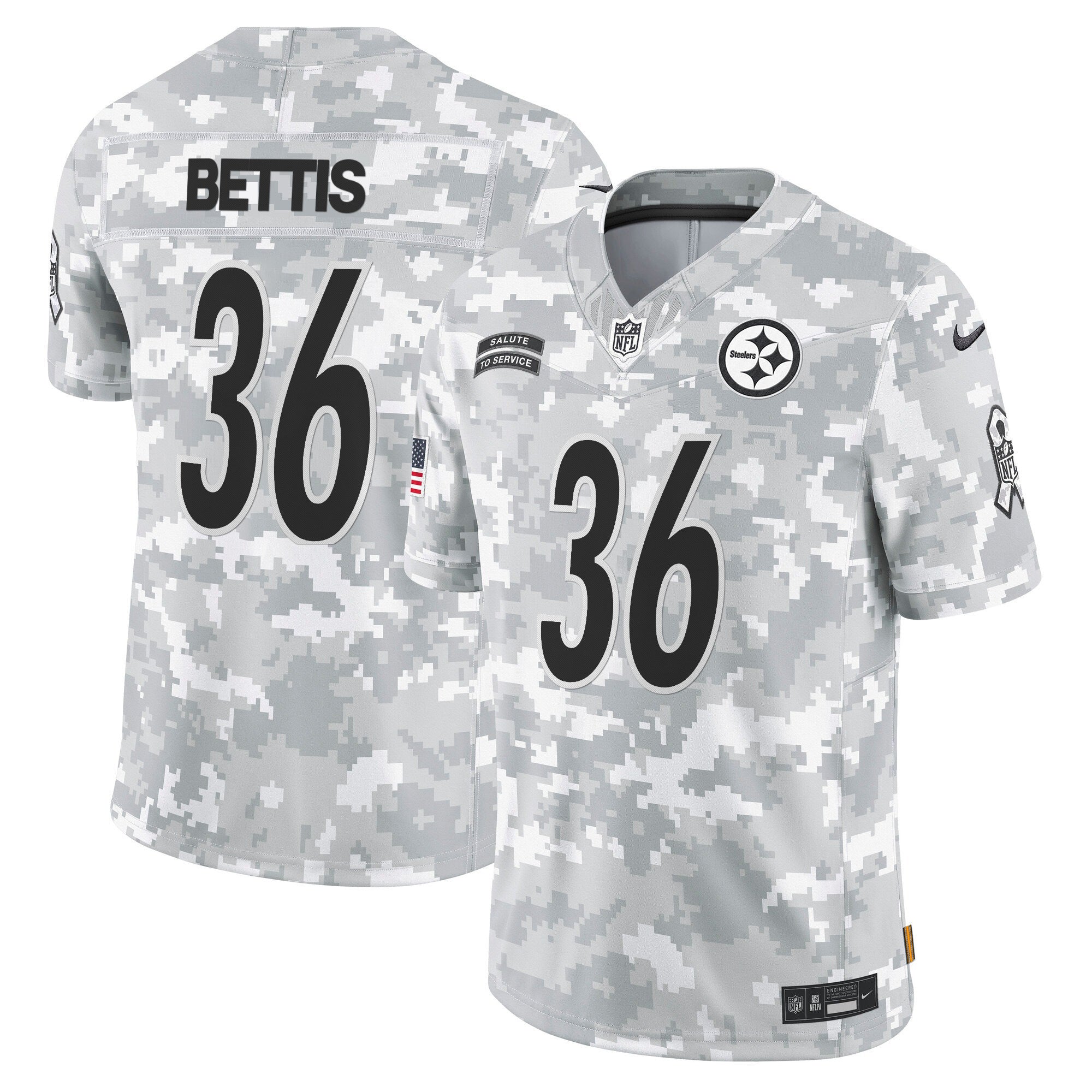 Steelers 2024 Salute to Service Vapor Limited Jersey - Arctic Camo - All Stitched