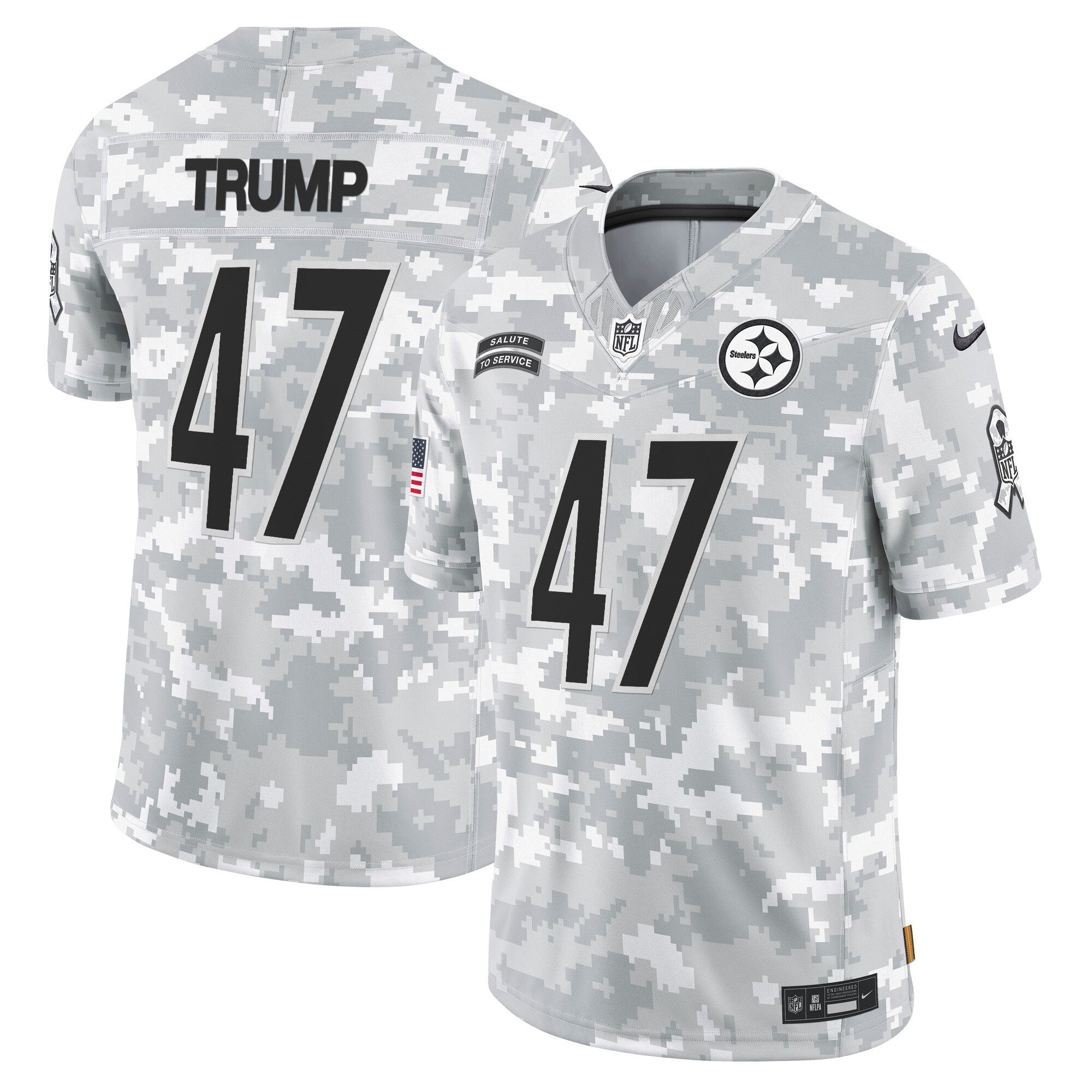 Steelers 2024 Salute to Service Vapor Limited Jersey - Arctic Camo - All Stitched