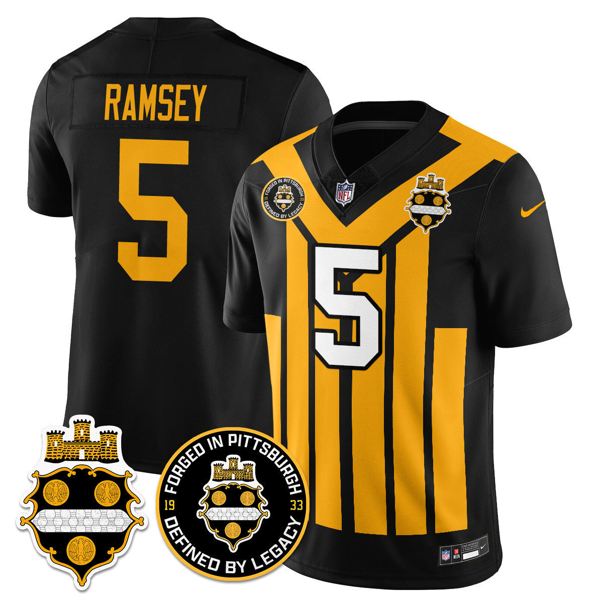 Men's Pittsburgh Steelers Alternate 1933 Throwback Limited Jersey - All Stitched