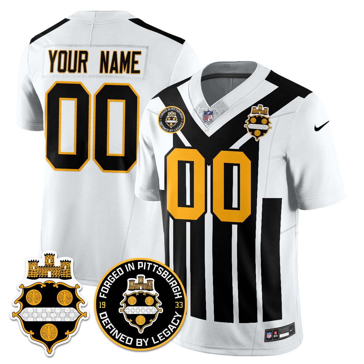 Men's Pittsburgh Steelers Alternate 1933 Throwback Limited Jersey - All Stitched