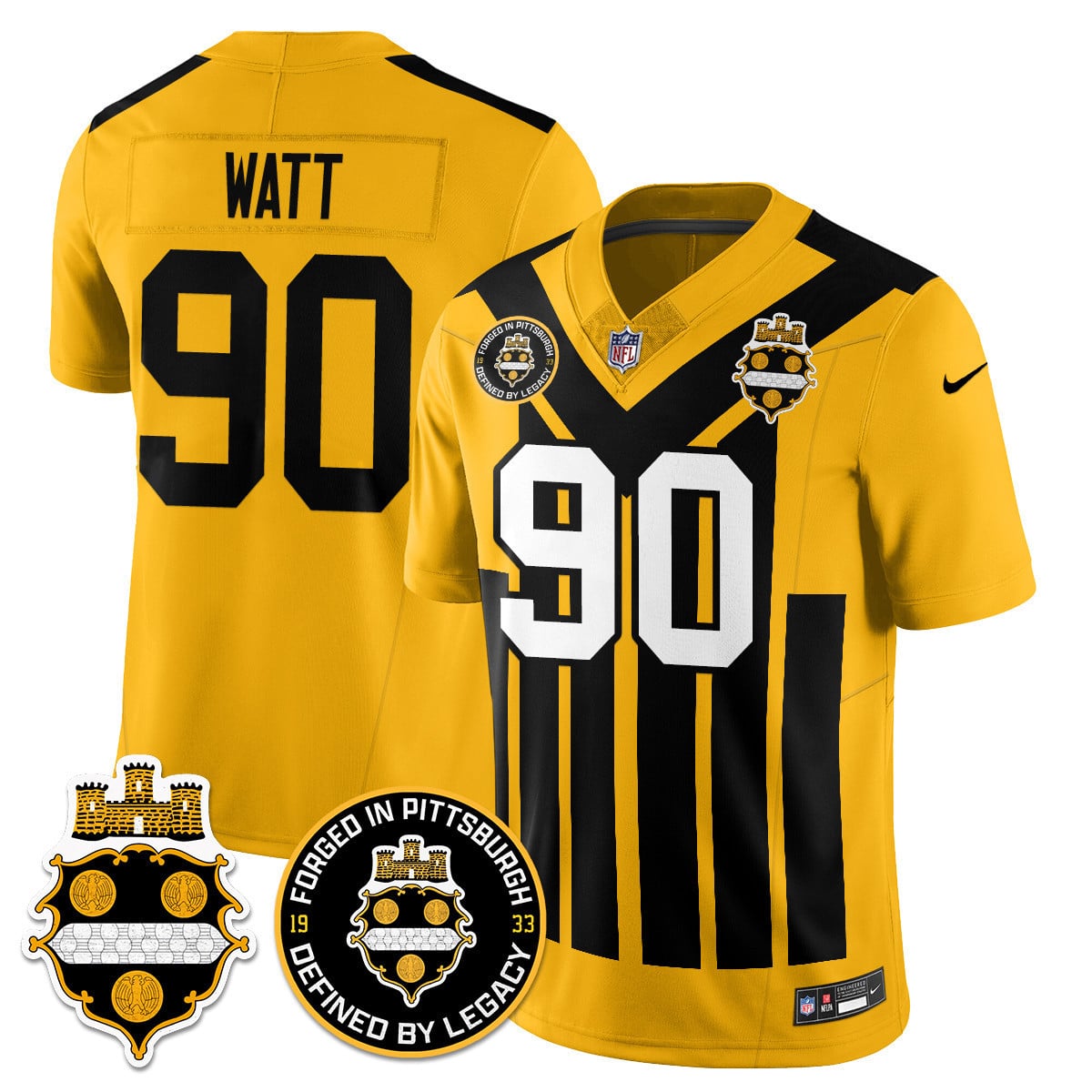 Men's Pittsburgh Steelers Alternate 1933 Throwback Limited Jersey - All Stitched