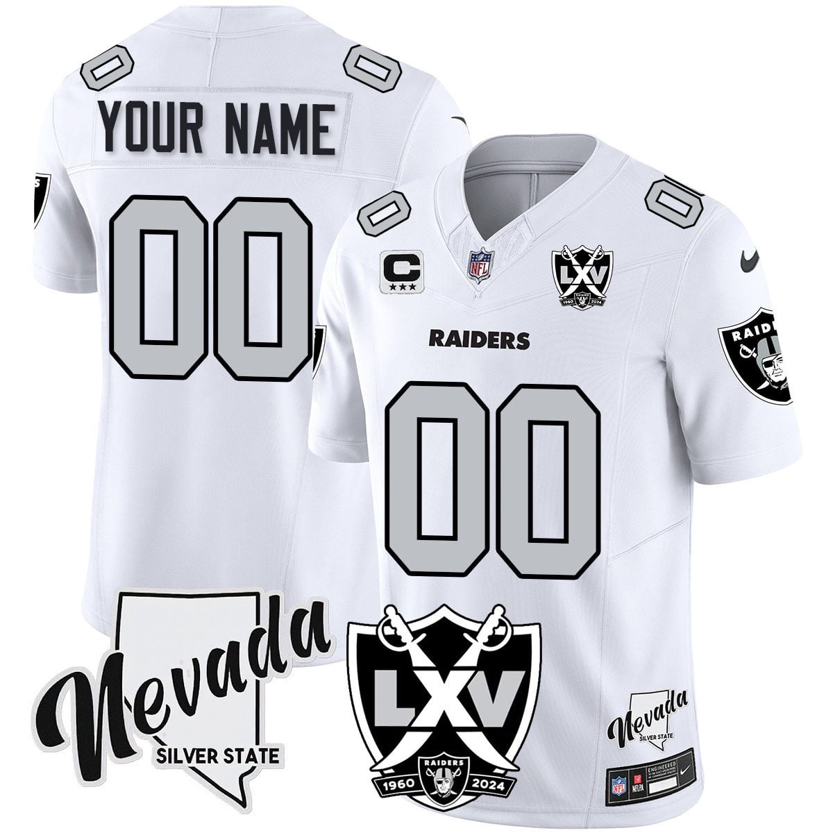 Custom Raiders 2024 Vapor Limited Jersey - 65th Anniversary - All Stitched
