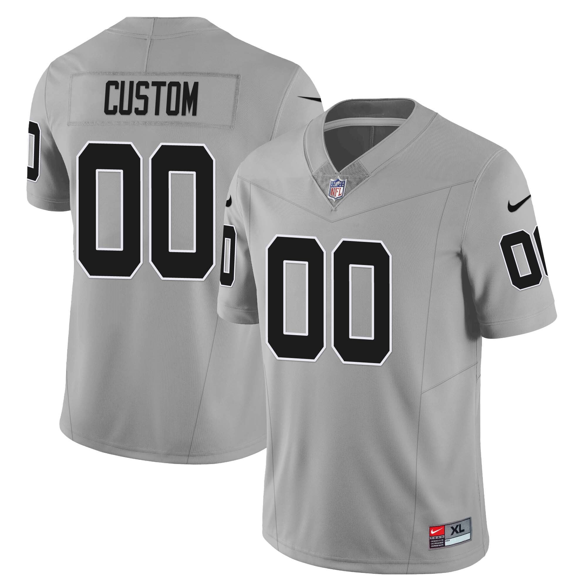 Custom Las Vegas Raiders 2023 Nevada Sliver State Patch Jersey - All Stitched