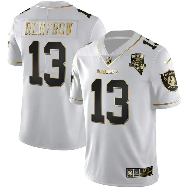 MEN'S LAS VEGAS RAIDERS INAUGURAL SEASON PATCH BLACK SILVER JERSEY - ALL STITCHED