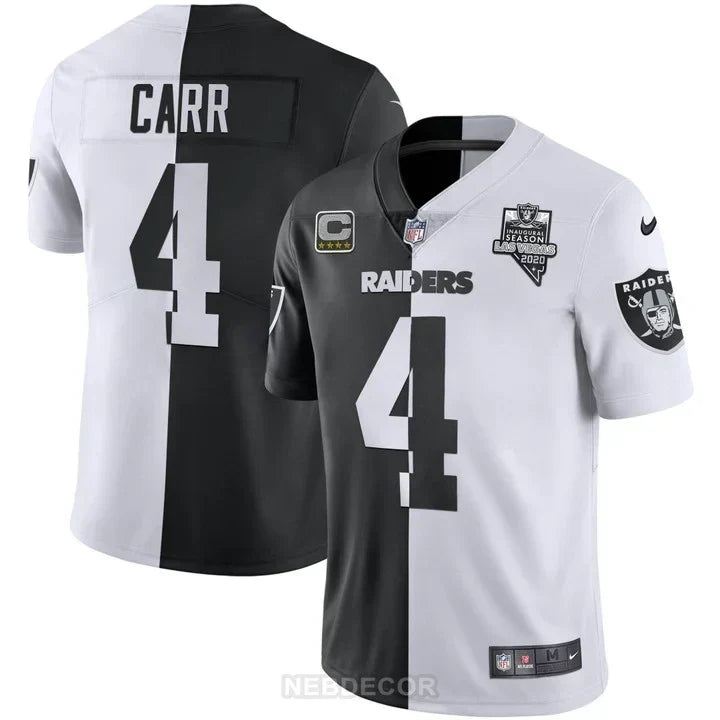 MEN'S LAS VEGAS RAIDERS INAUGURAL SEASON PATCH BLACK SILVER JERSEY - ALL STITCHED