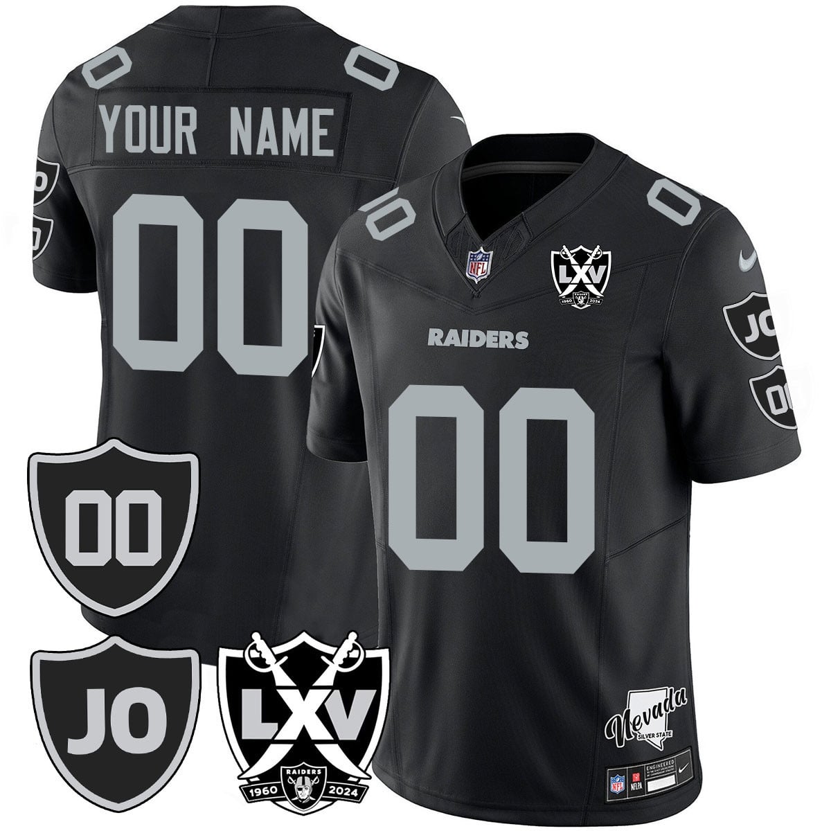 Custom Gender/Name Raiders Vapor Limited Jersey - All Stitched - Honor Jim Otto