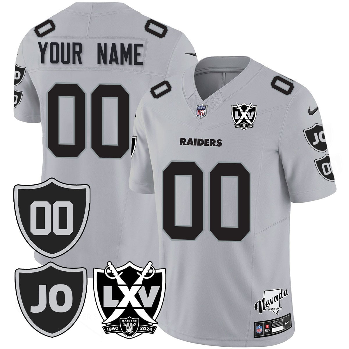 Custom Gender/Name Raiders Vapor Limited Jersey - All Stitched - Honor Jim Otto