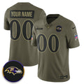 Baltimore Ravens 2025 Salute to Service Limited Custom Jersey - All Stitched
