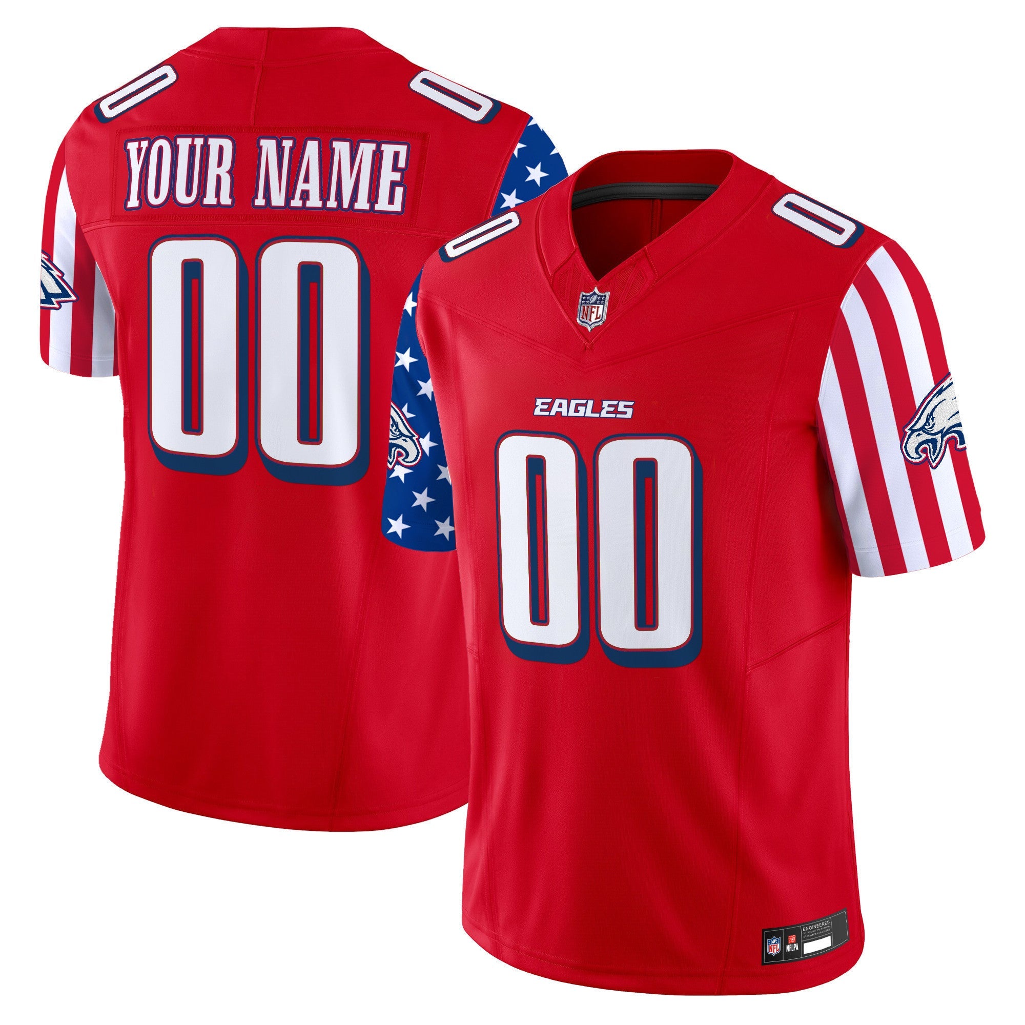 Philadelphia Eagles 2025 Independence Day Vapor Limited Custom Jersey - All Stitched