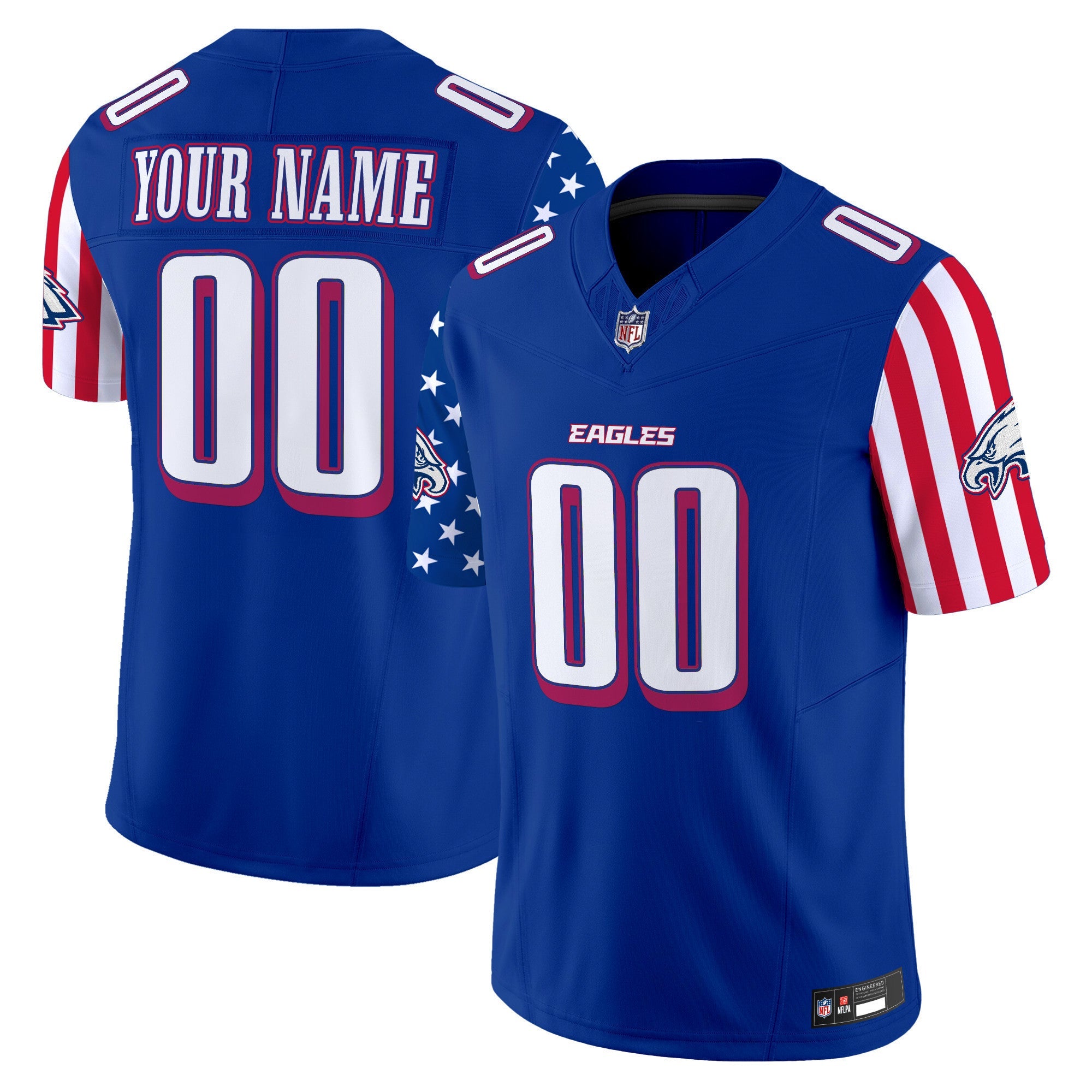 Philadelphia Eagles 2025 Independence Day Vapor Limited Custom Jersey - All Stitched