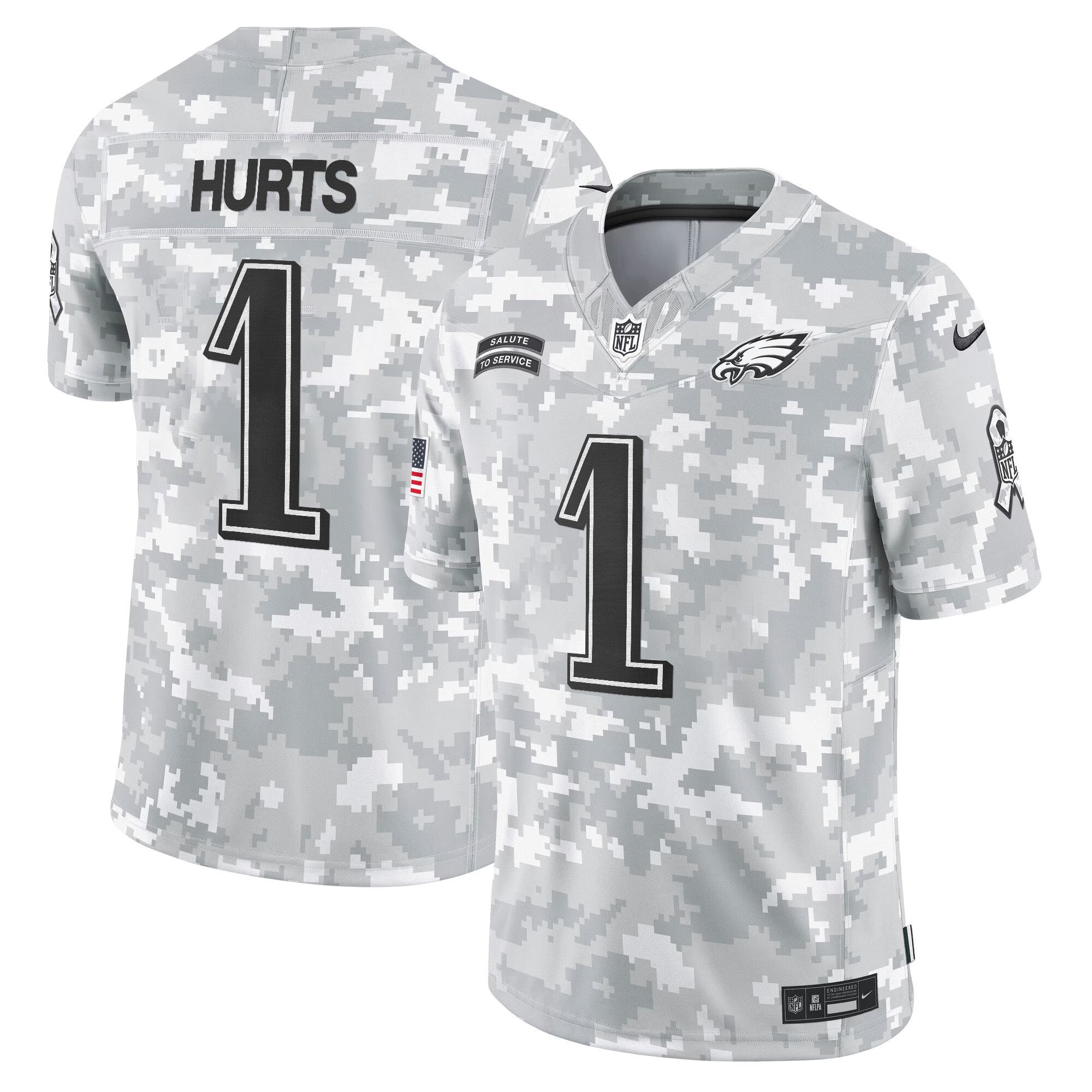 Philadelphia Eagles 2024 Salute to Service Vapor Limited Jersey - Arctic Camo - All Stitched