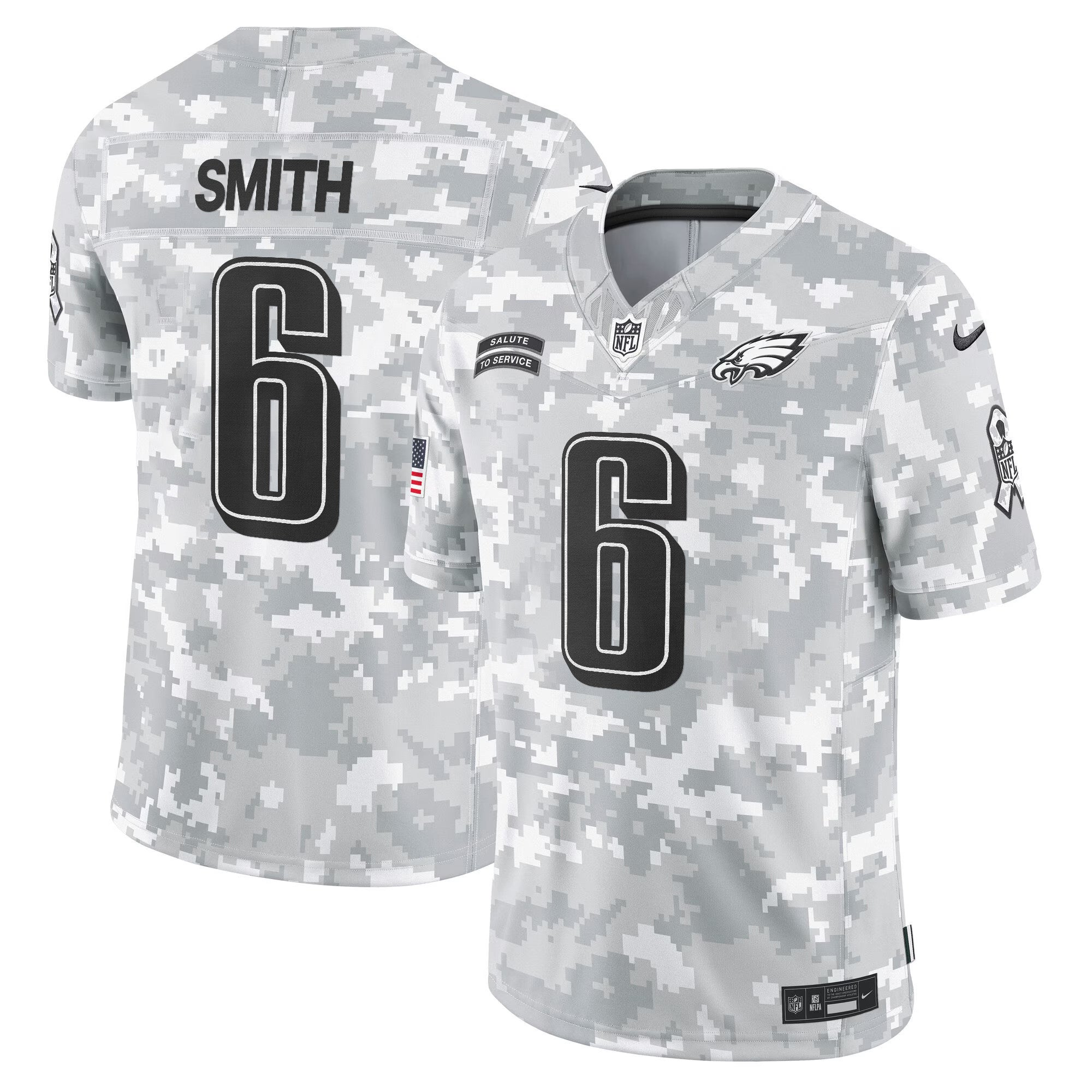 Philadelphia Eagles 2024 Salute to Service Vapor Limited Jersey - Arctic Camo - All Stitched