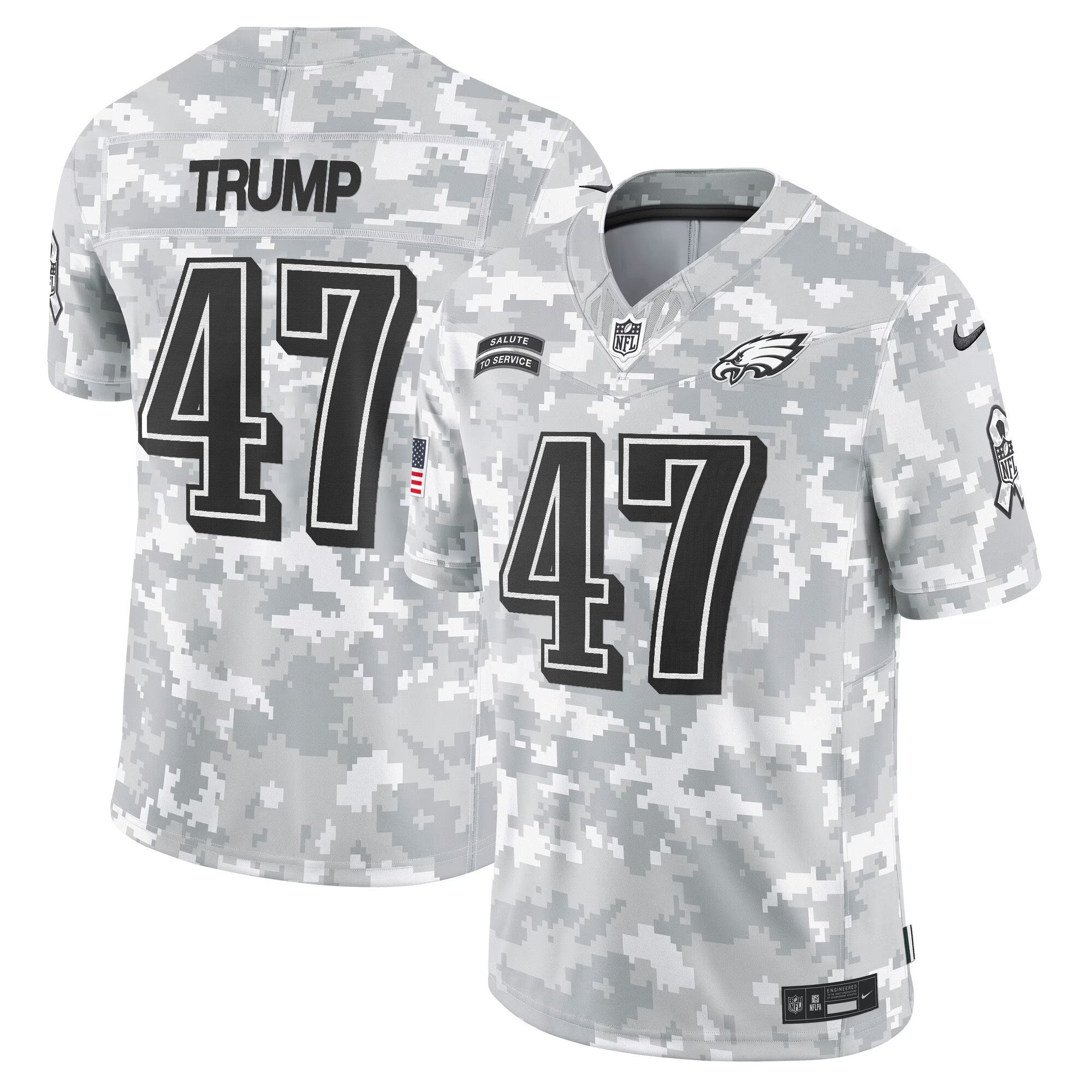 Philadelphia Eagles 2024 Salute to Service Vapor Limited Jersey - Arctic Camo - All Stitched