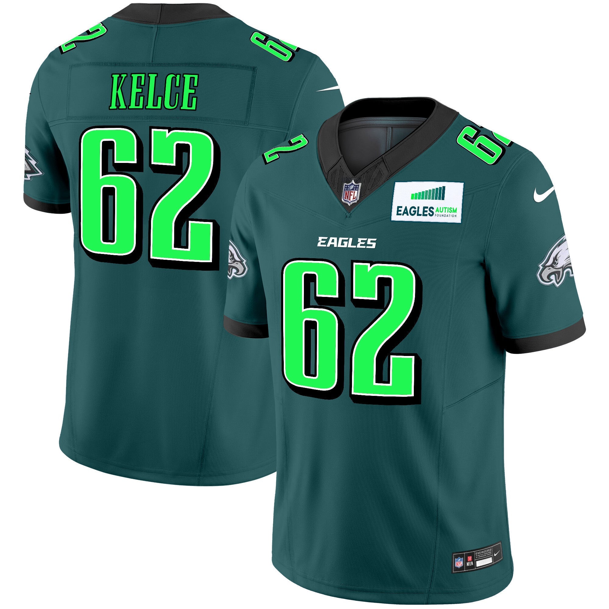 Men's Eagles Autism Foundation Patch Vapor Limited Jersey - All Stitched