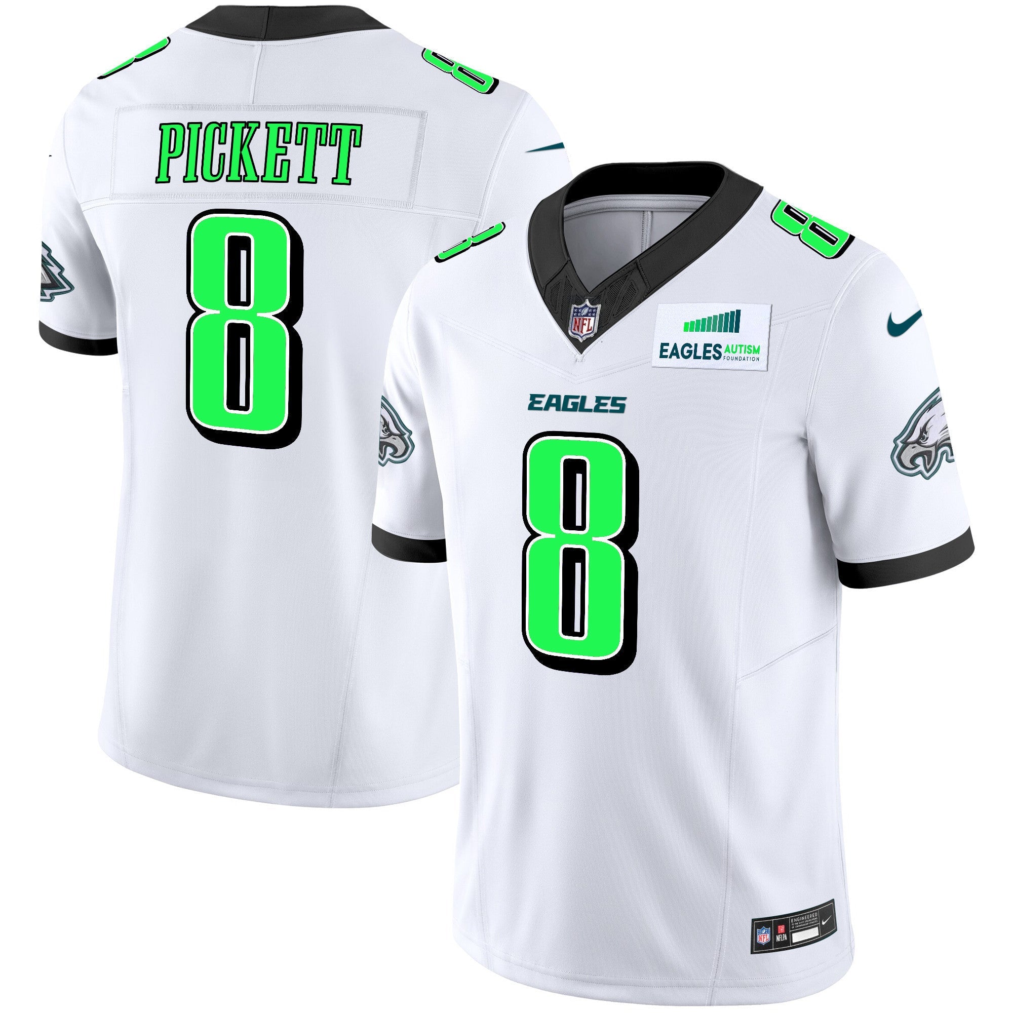Men's Eagles Autism Foundation Patch Vapor Limited Jersey - All Stitched