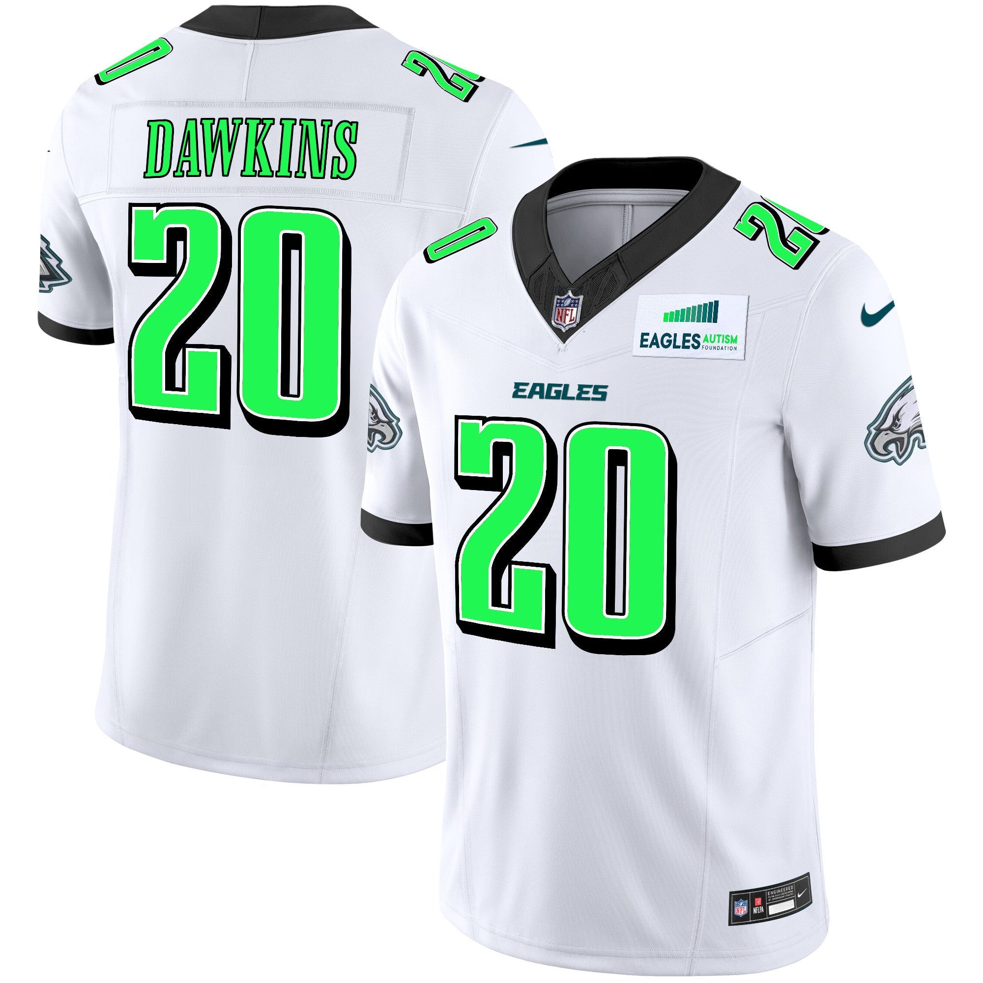 Men's Eagles Autism Foundation Patch Vapor Limited Jersey - All Stitched