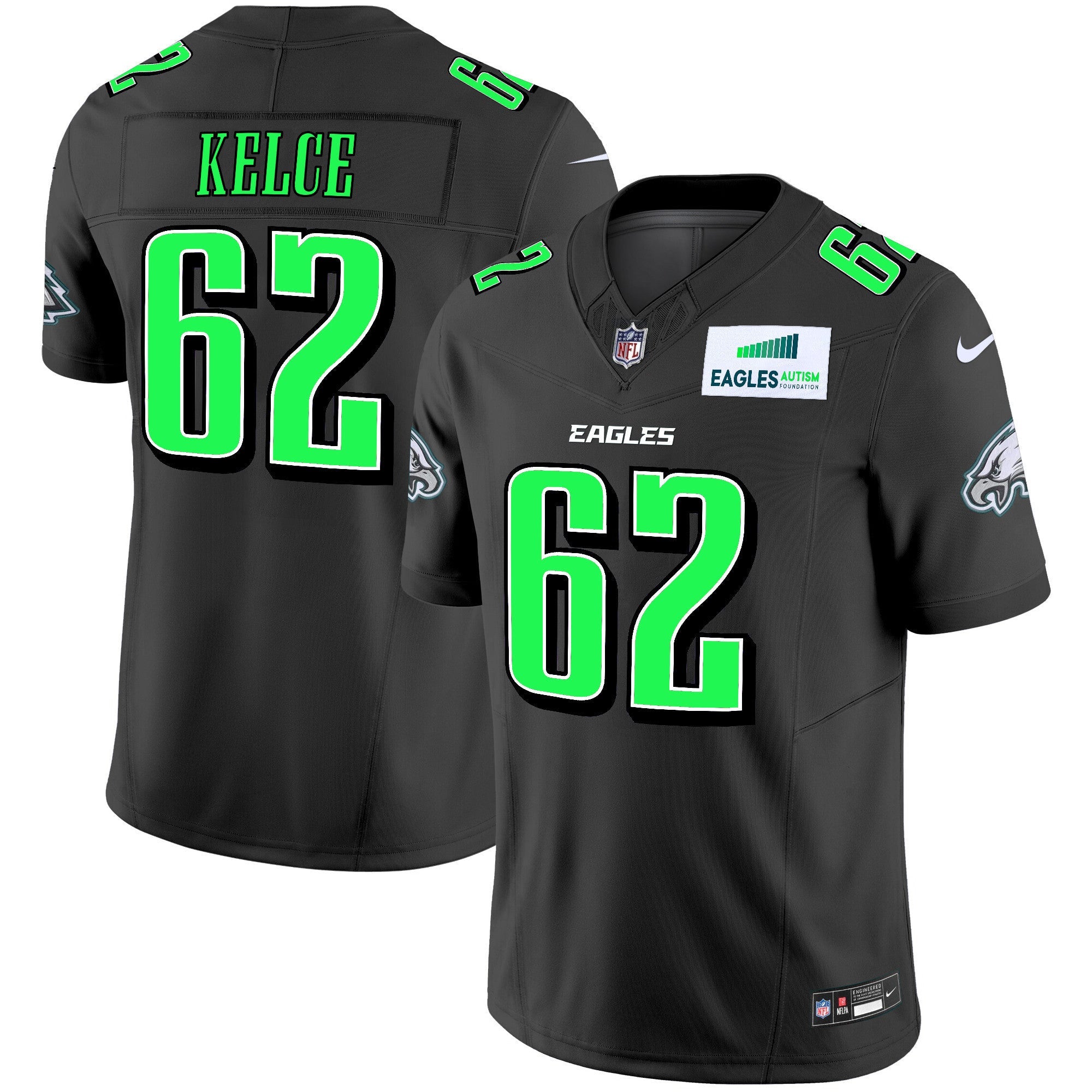 Men's Eagles Autism Foundation Patch Vapor Limited Jersey - All Stitched