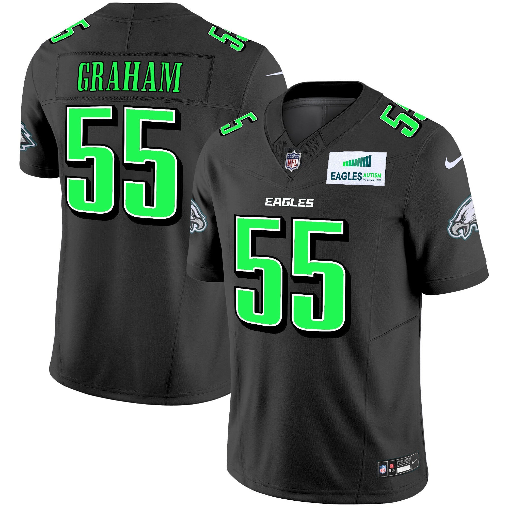 Men's Eagles Autism Foundation Patch Vapor Limited Jersey - All Stitched