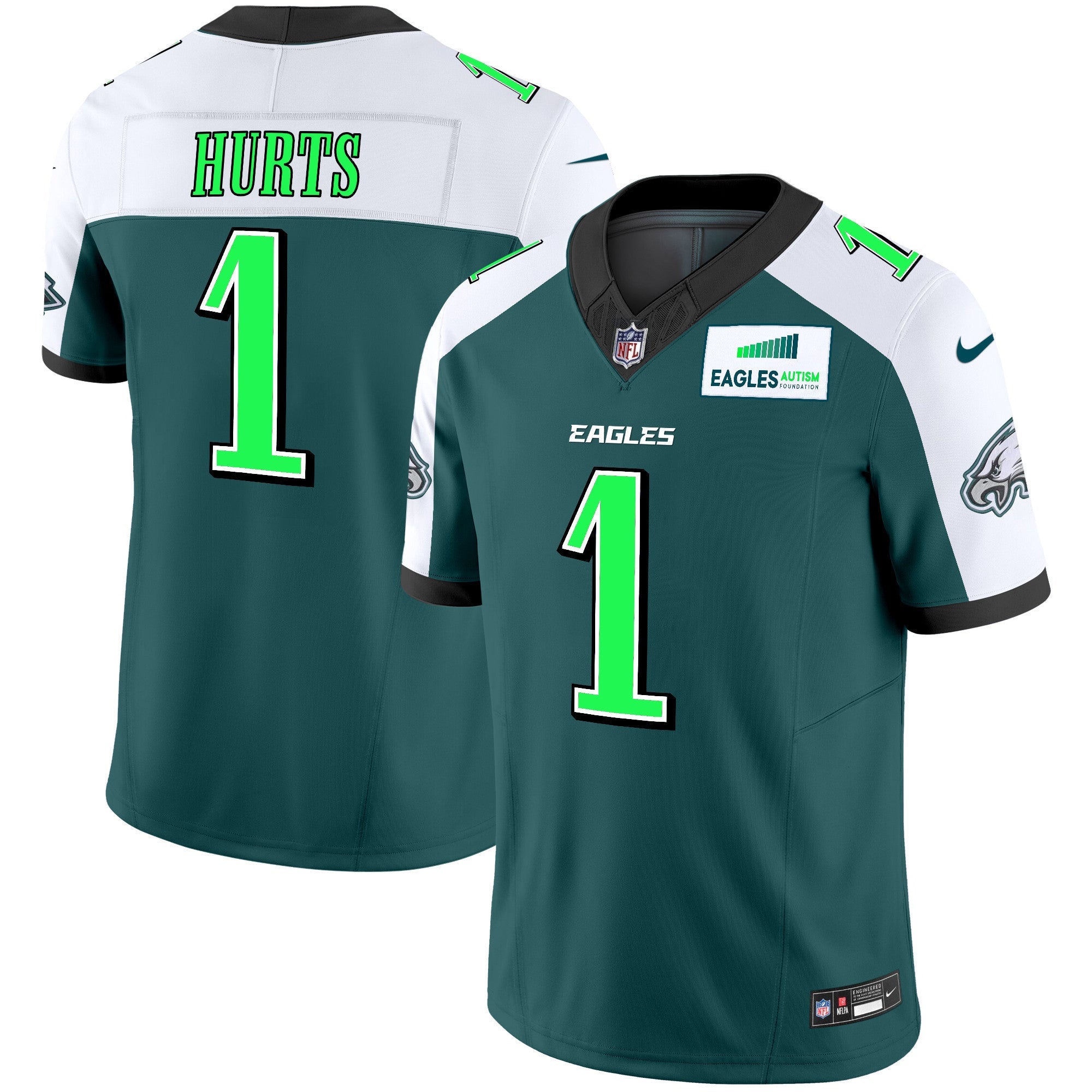 Men's Eagles Autism Foundation Patch Vapor Limited Jersey - All Stitched