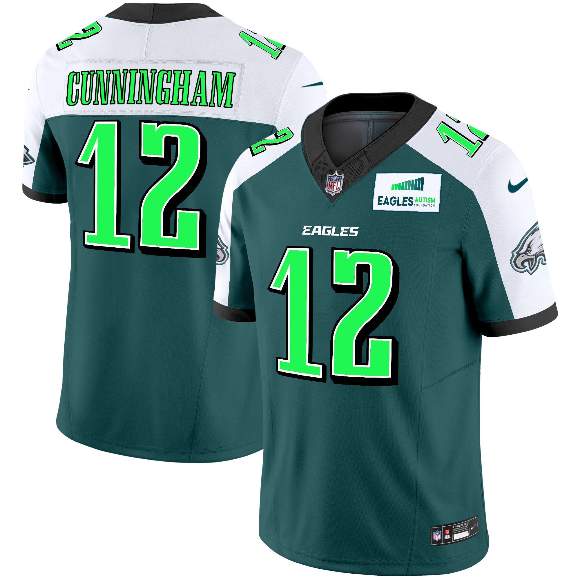 Men's Eagles Autism Foundation Patch Vapor Limited Jersey - All Stitched