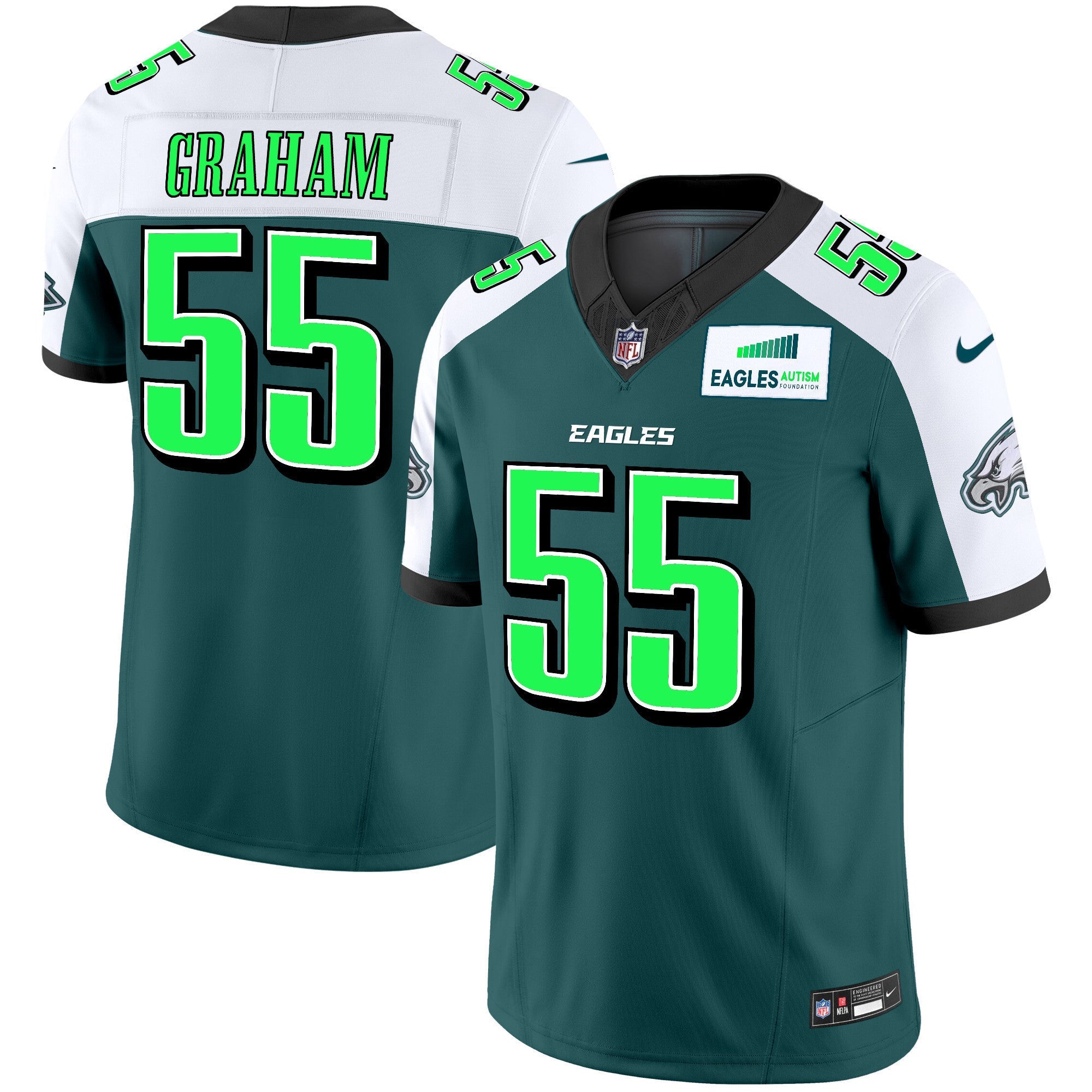 Men's Eagles Autism Foundation Patch Vapor Limited Jersey - All Stitched