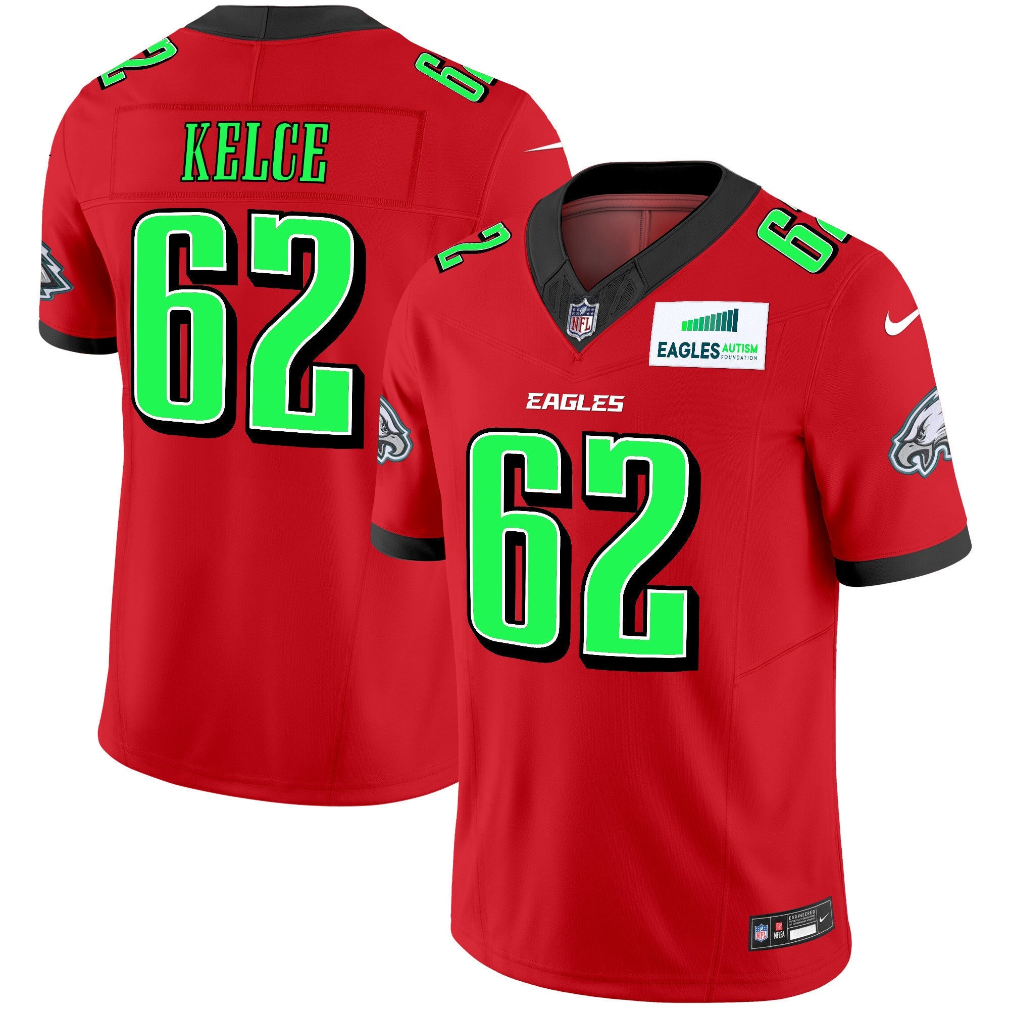 Men's Eagles Autism Foundation Patch Vapor Limited Jersey - All Stitched