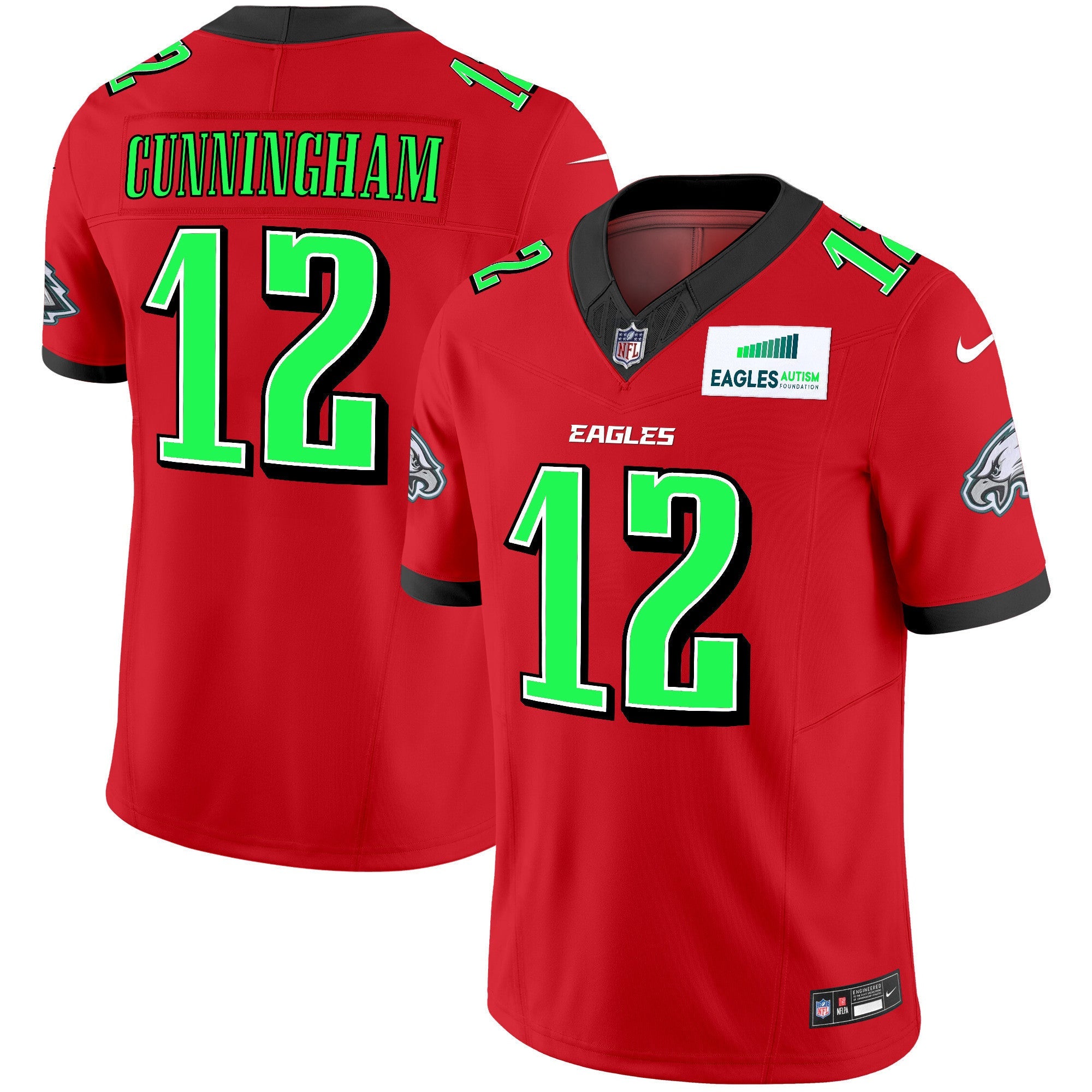 Men's Eagles Autism Foundation Patch Vapor Limited Jersey - All Stitched