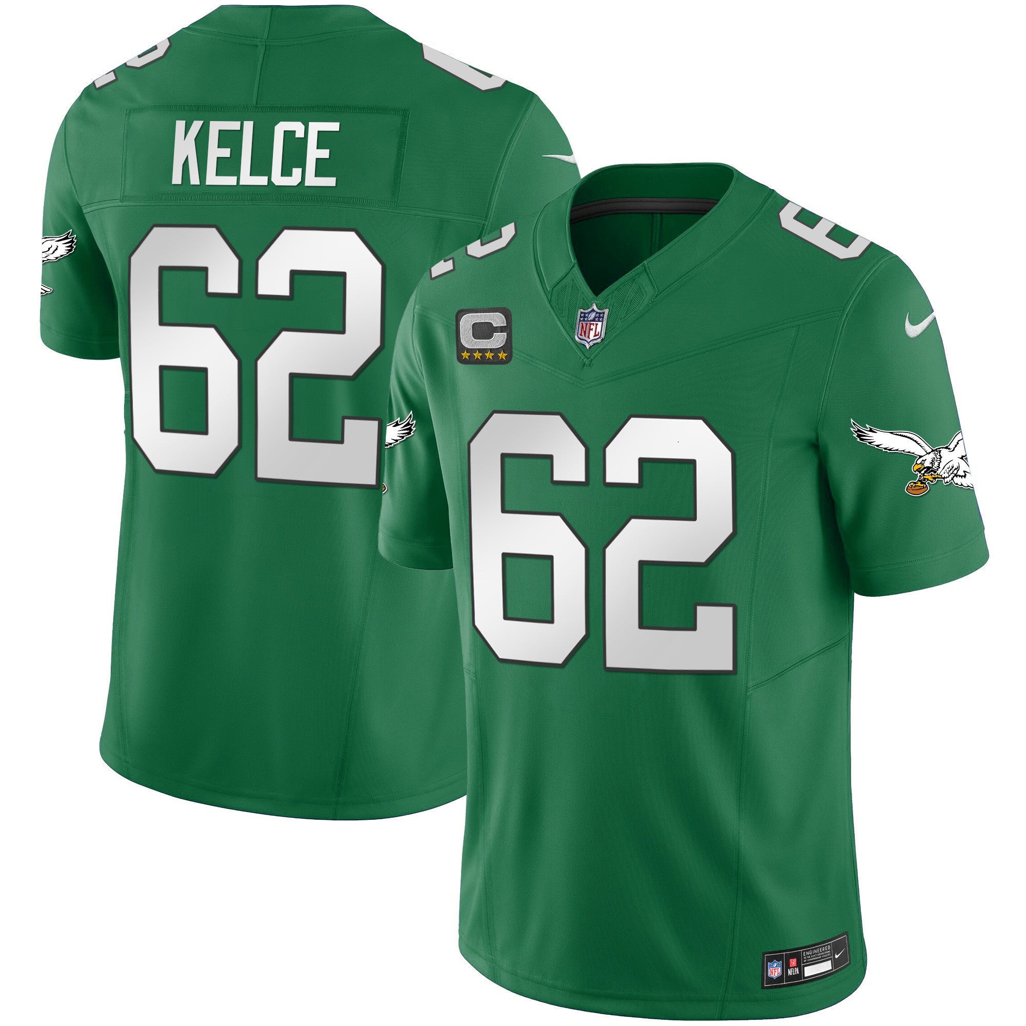 Men's Eagles Throwback Kelly Vapor Limited Jersey - All Stitched
