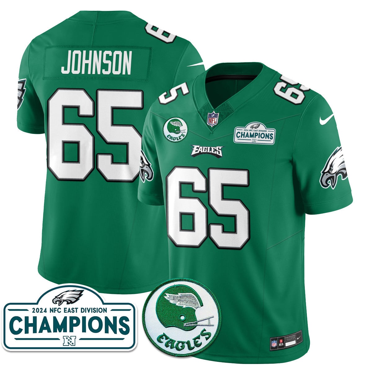 Men's Philadelphia Eagles 2024 NFC East Division Champions Jersey N2 - All Stitched