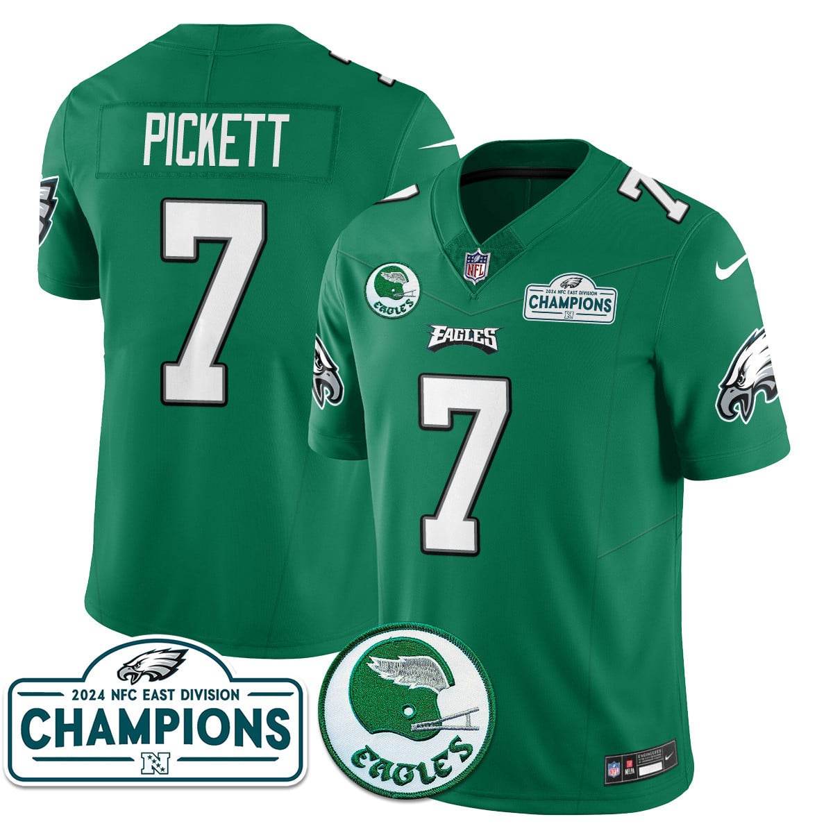 Men's Philadelphia Eagles 2024 NFC East Division Champions Jersey N2 - All Stitched
