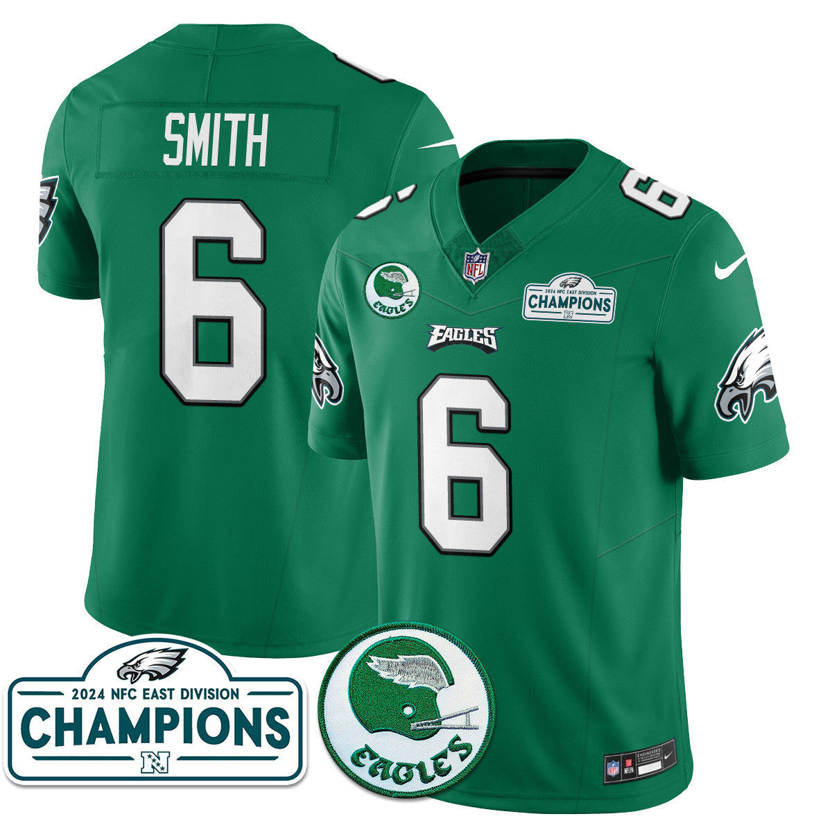 Men's Philadelphia Eagles 2024 NFC East Division Champions Jersey N2 - All Stitched