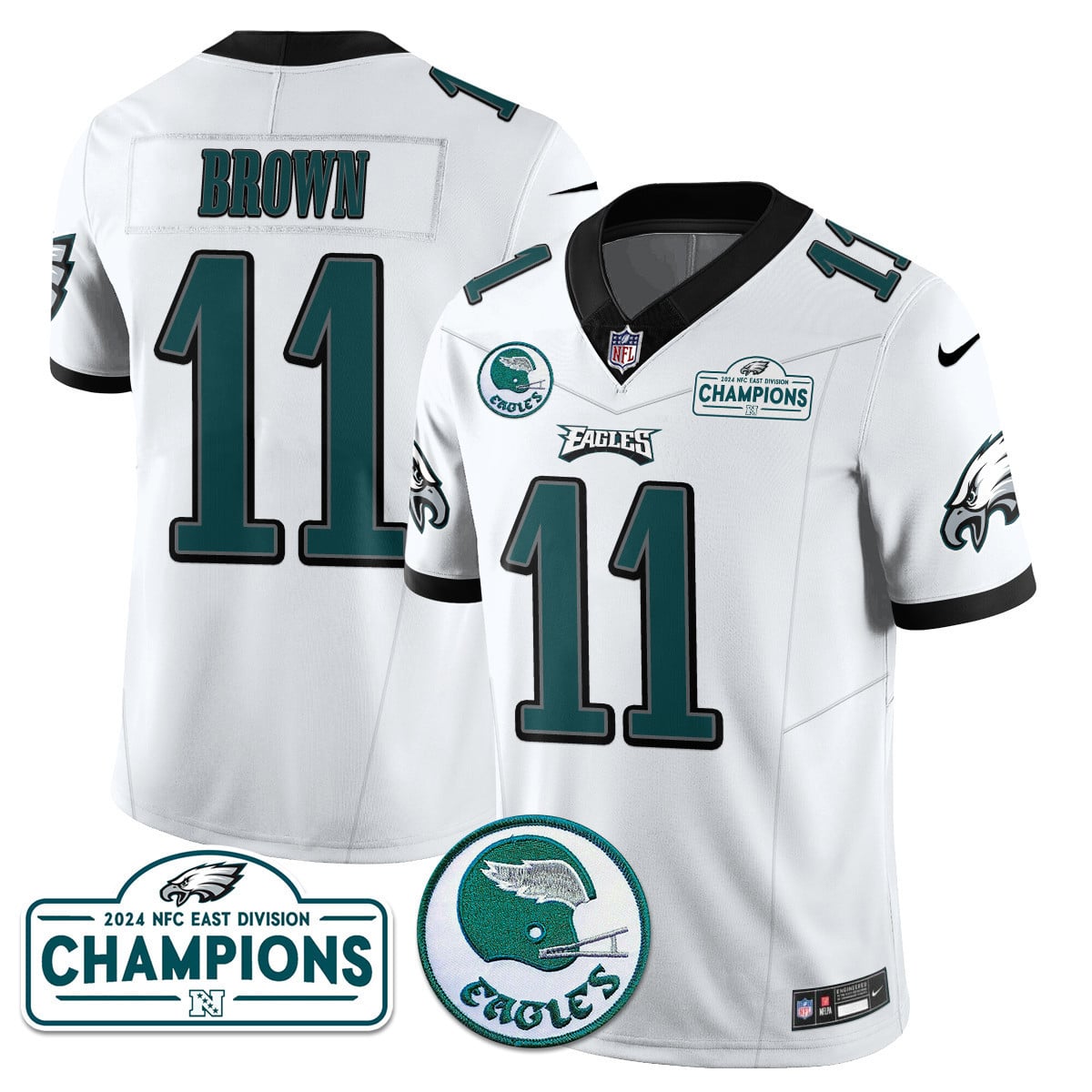 Men's Philadelphia Eagles 2024 NFC East Division Champions Jersey N2 - All Stitched