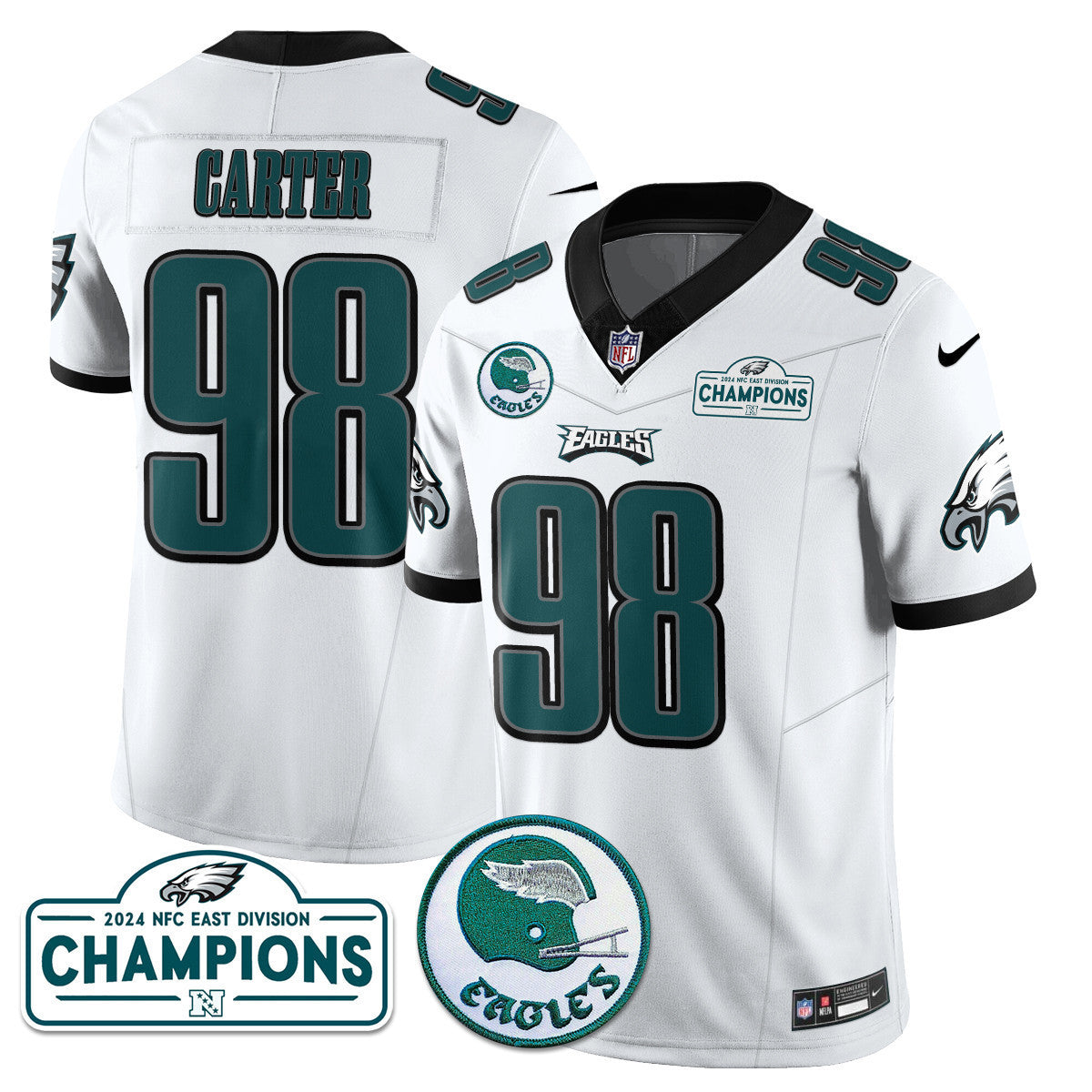 Men's Philadelphia Eagles 2024 NFC East Division Champions Jersey N2 - All Stitched