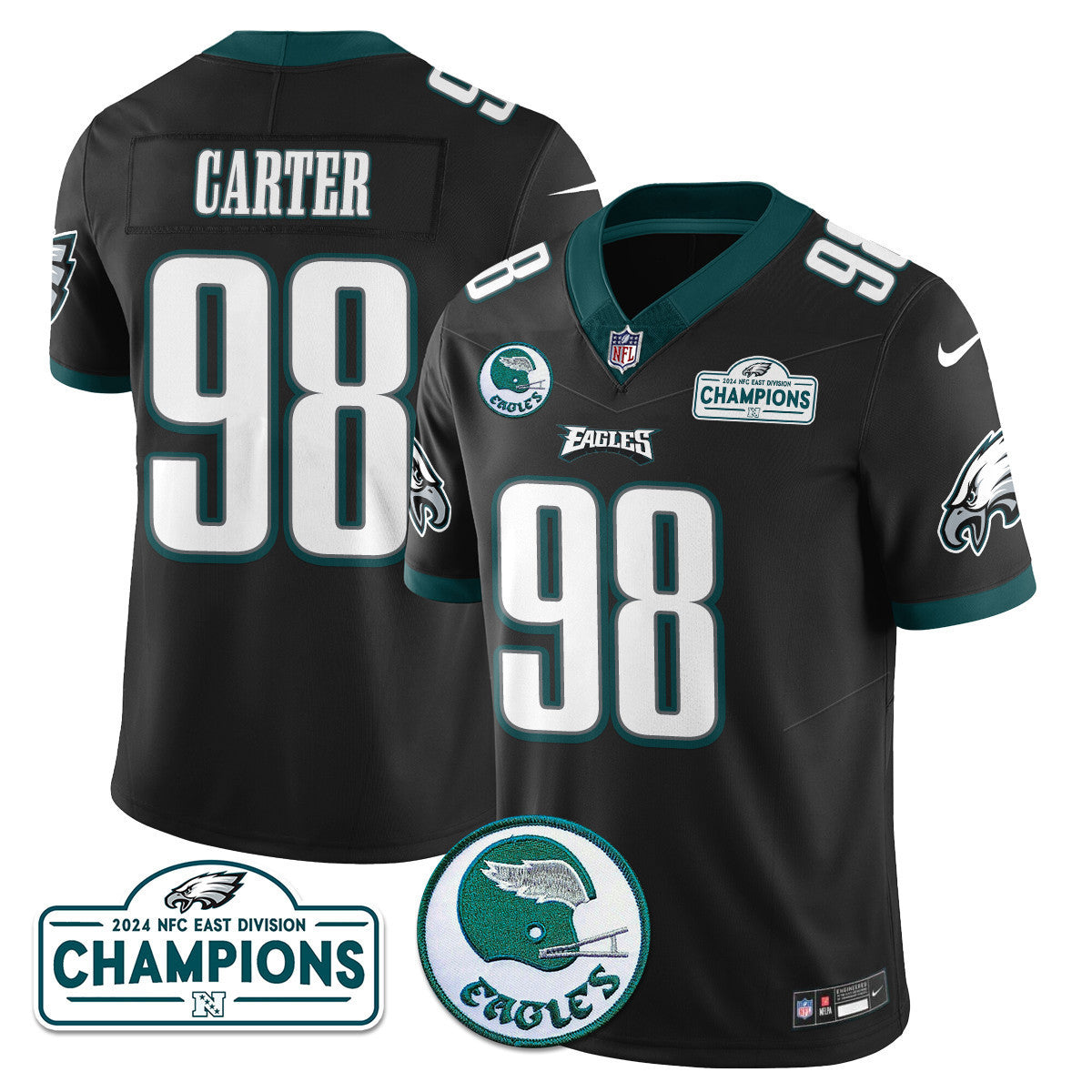 Men's Philadelphia Eagles 2024 NFC East Division Champions Jersey N2 - All Stitched