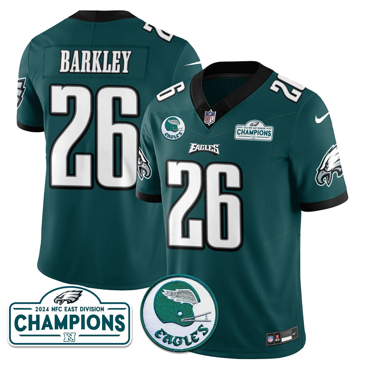 Men's Philadelphia Eagles 2024 NFC East Division Champions Jersey N2 - All Stitched
