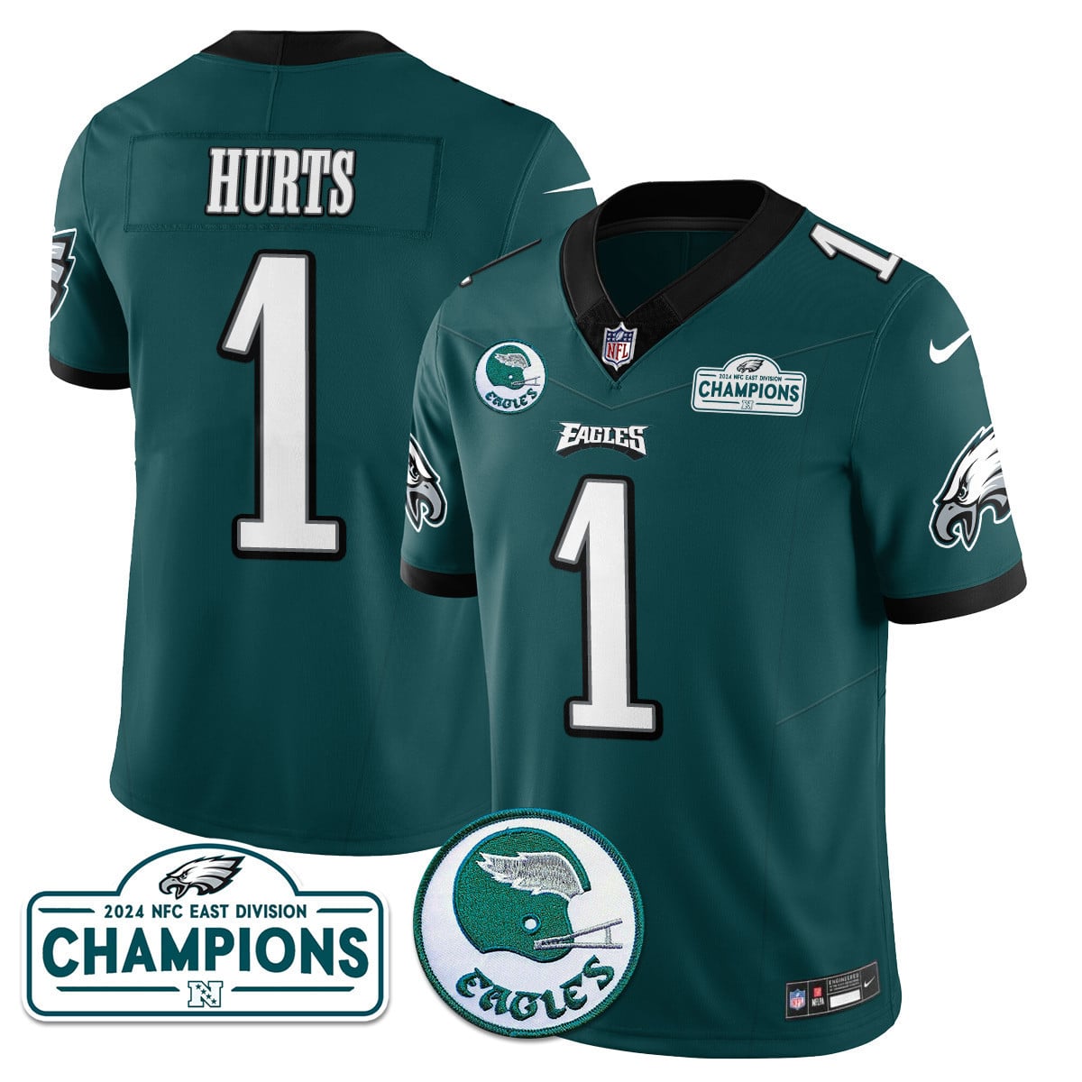Men's Philadelphia Eagles 2024 NFC East Division Champions Jersey N2 - All Stitched